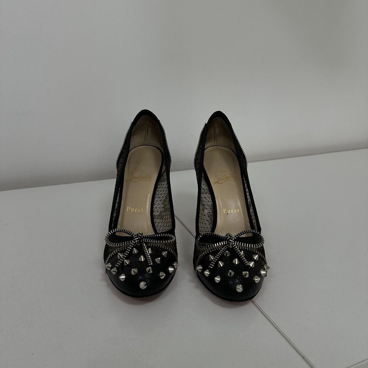 Christian Louboutin Christian Loboutain Candy Spike Pumps Black Leather Heels Size US 8 / IT 38 - 3 Thumbnail