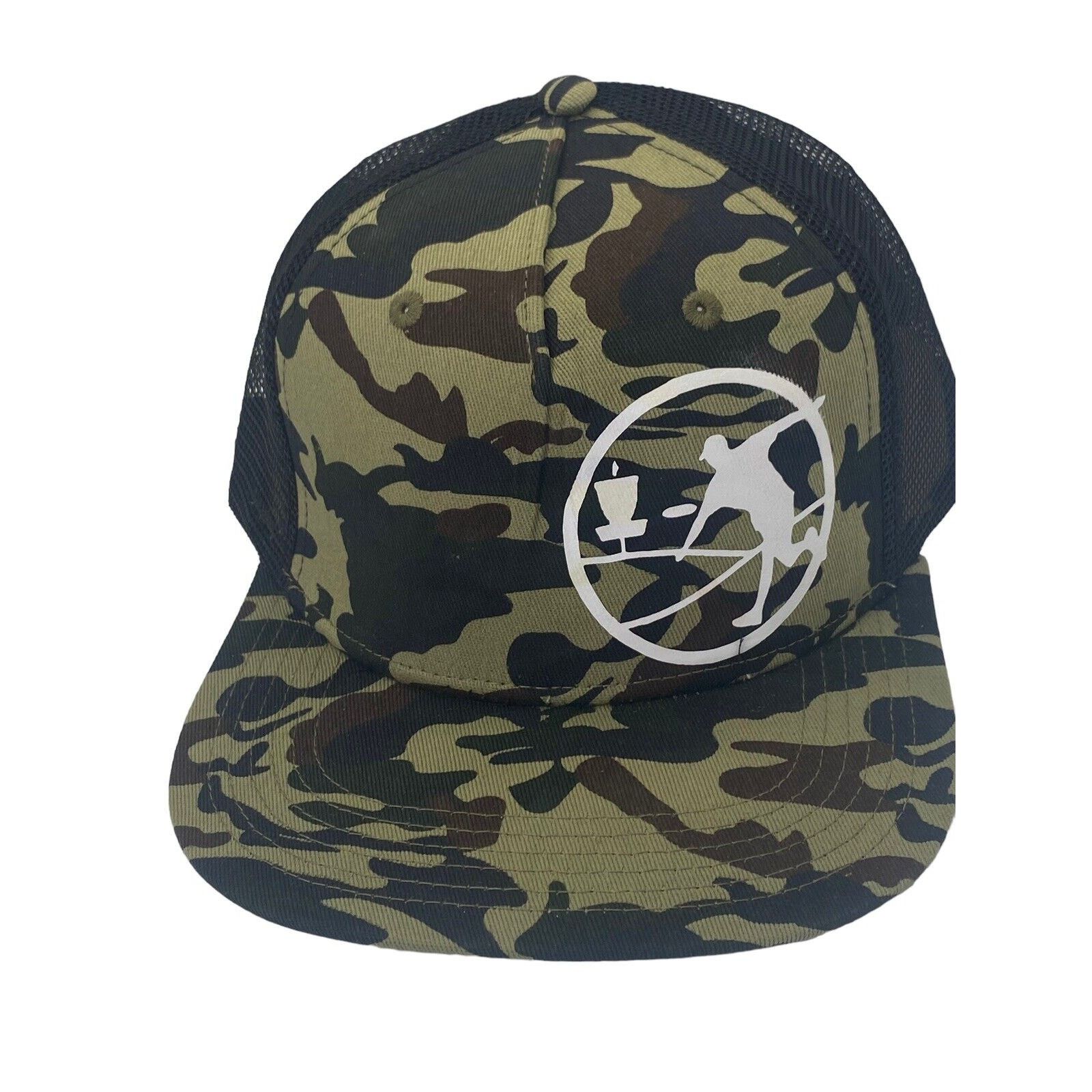 DISCOVERED Disc Golf THROWING DISC MAN CAMO Hat Trucker Cap Snap Back Size ONE SIZE - 1 Thumbnail