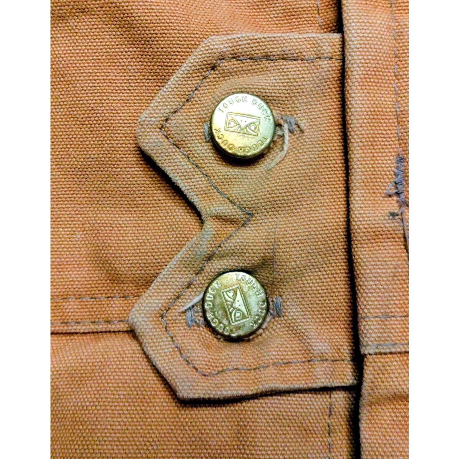 Vintage Vintage Tough Duck Chore Jacket XL Tan Canvas Quilt Lined Zippered Heavyweight Outdoor 90s Men Mens Jacket Size US XL / EU 56 / 4 - 6 Thumbnail