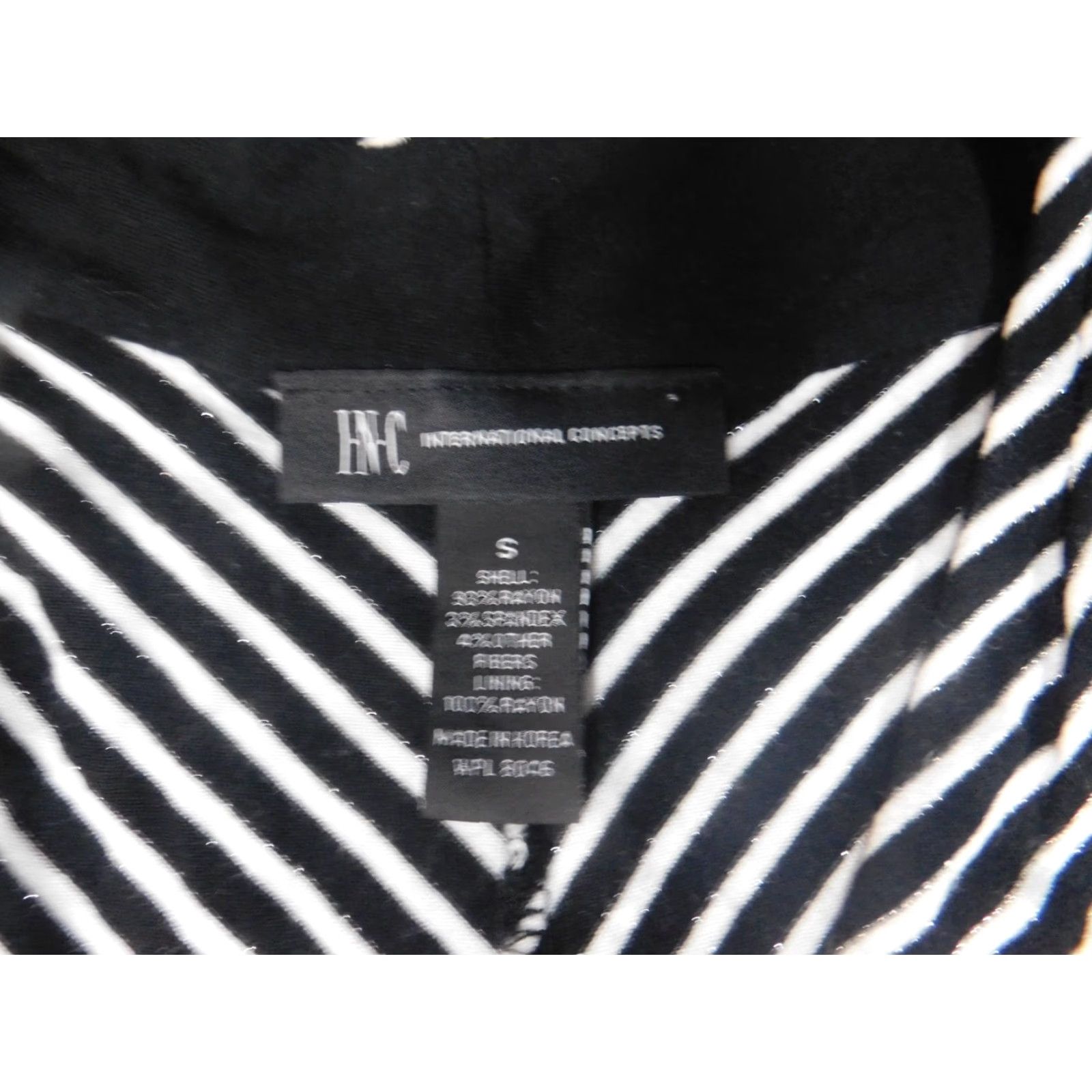 Vintage INC International Concepts Womens Blouse Small Black Striped Stretch Tank Size S / US 4 / IT 40 - 5 Thumbnail