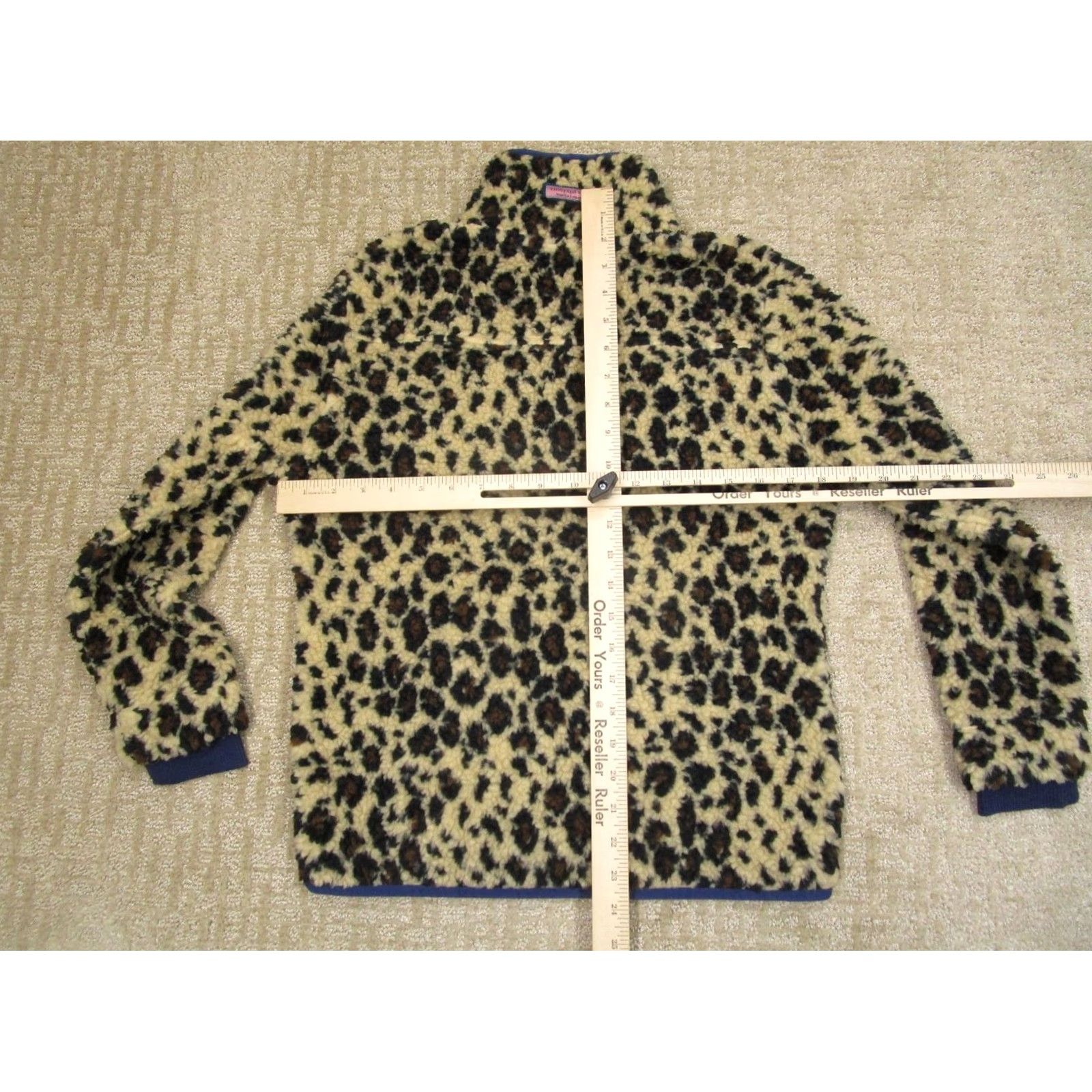 Vineyard Vines VINEYARD VINES Jacket Women XS Brown Fleece Leopard Print Half Zip Anorak Style Size XXS / US 00 / IT 34 - 5 Thumbnail