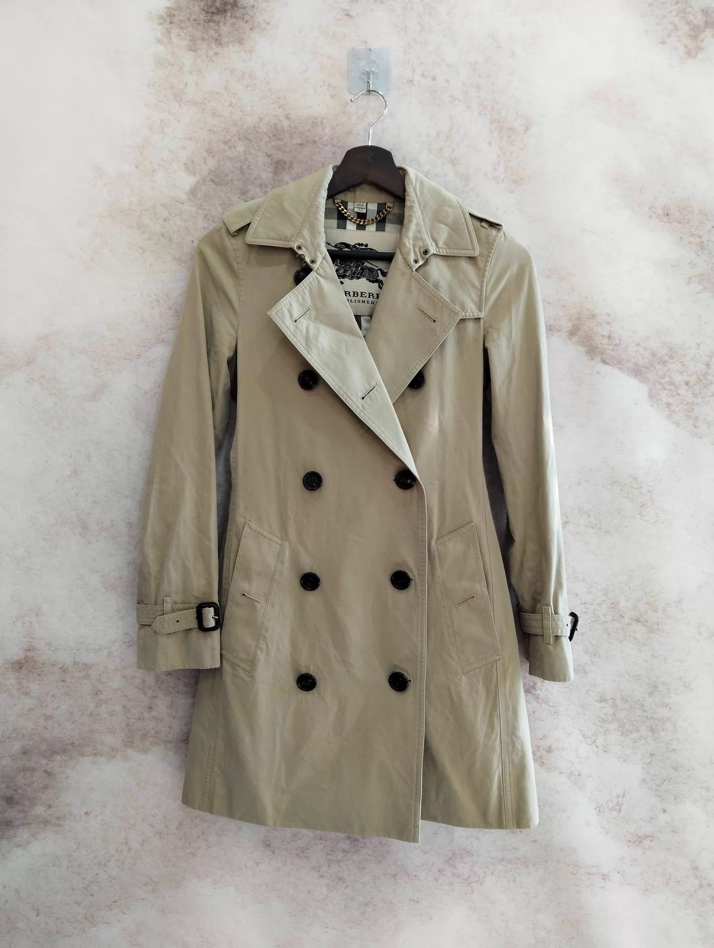 Burberry Burberry Women's Mid-Length Trench Coat UK2 95 New Size XXS / US 00 / IT 34 - 1 Thumbnail
