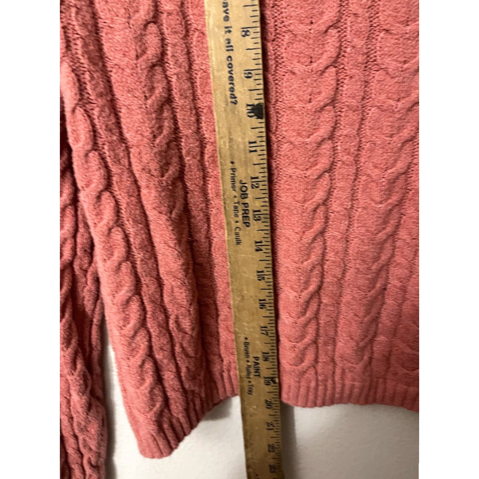 American Eagle Outfitters VINTAGE American Eagle Cable Knit Sweater Women Large Coral Pink Crew Neck Pullover Knit Size L / US 10 / IT 46 - 4 Thumbnail