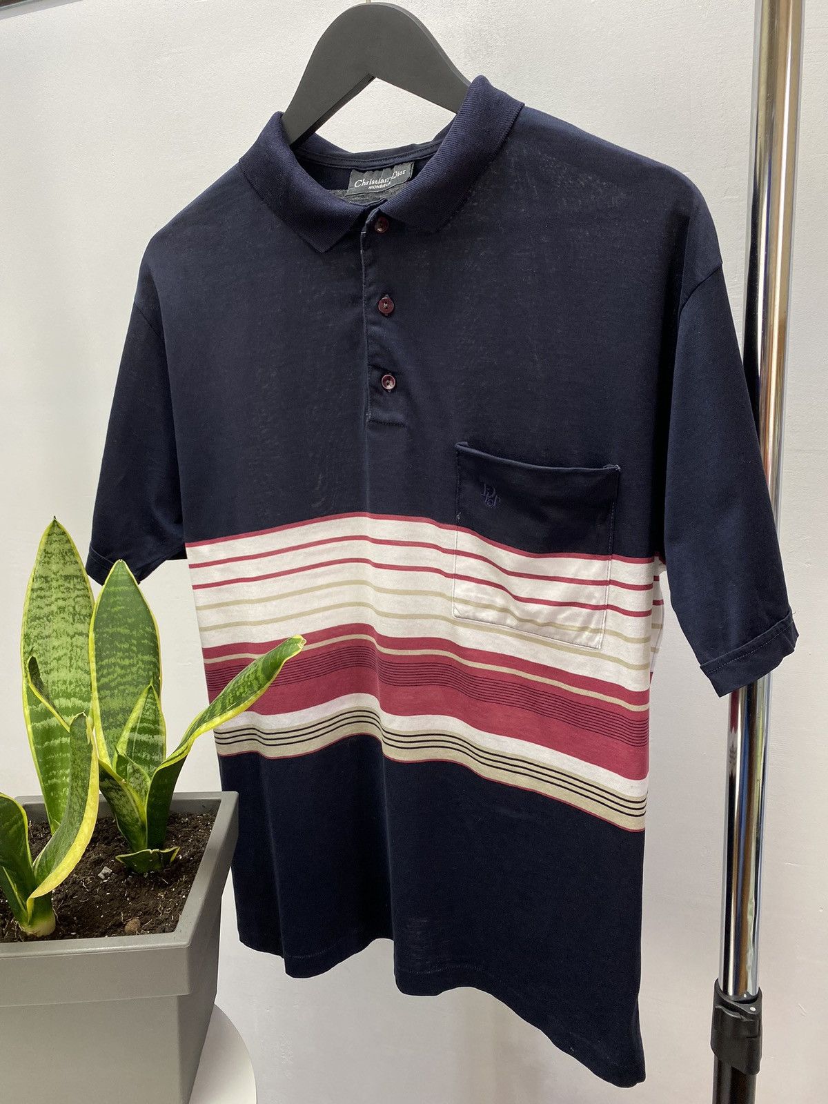Christian Dior Monsieur Rare Vintage Christian Dior Monsieur Blue Polo T shirt Size US L / EU 52-54 / 3 - 2 Thumbnail