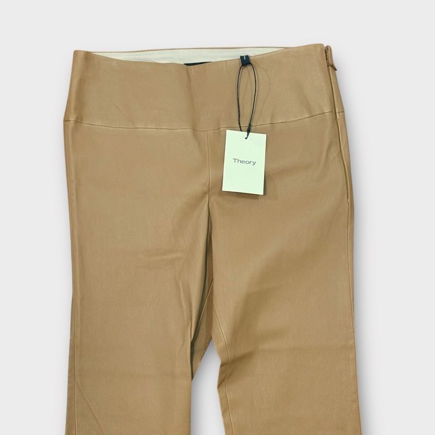 Theory NWT THEORY Leather Yoke Pants 8 Chestnut Clay Lambskin Slim Size 30" / US 8 / IT 44 - 7 Thumbnail