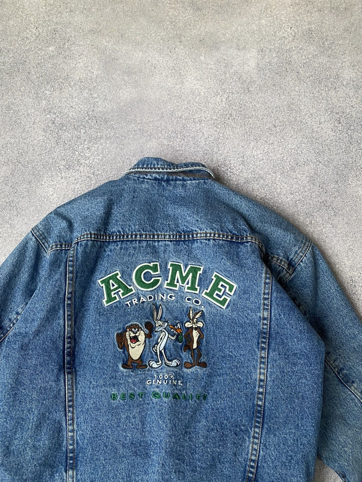 Vintage × Warner Bros VTG 90s Looney Tunes Warner Bros Acme Trading Jean Jacket Size US S / EU 44-46 / 1 - 11 Thumbnail