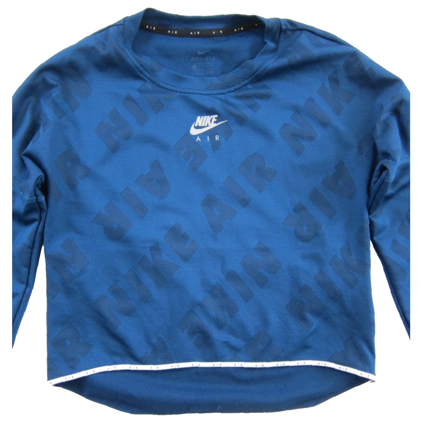 Nike Nike DRI-FIT Logo Blue Round Neck Long Sleeve Crop Top Shirt Women XS Size XS / US 0-2 / IT 36-38 - 4 Thumbnail