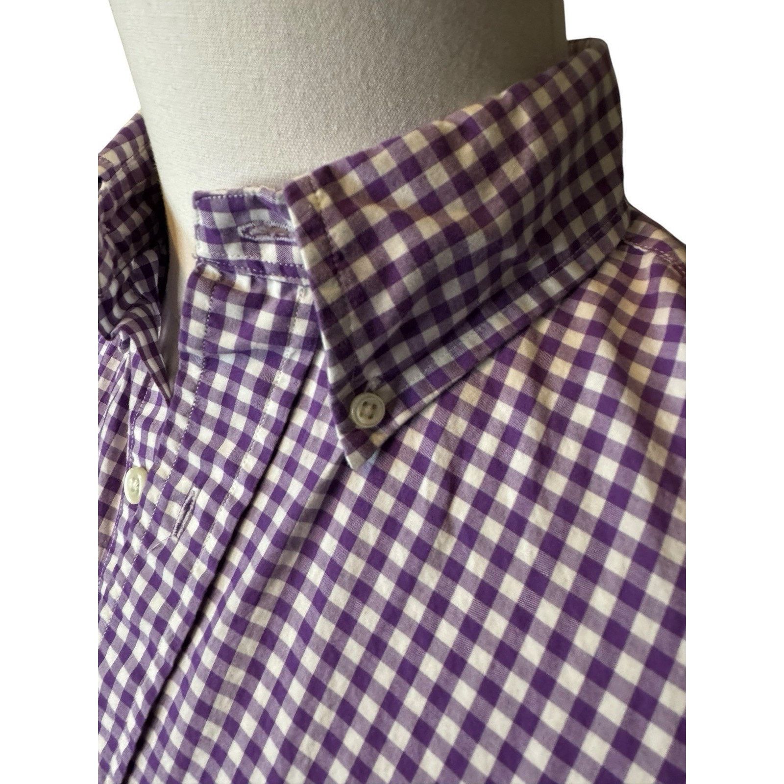 Ralph Lauren Ralph Lauren Gingham Button Down Shirt Medium Purple Cotton Size US M / EU 48-50 / 2 - 3 Thumbnail