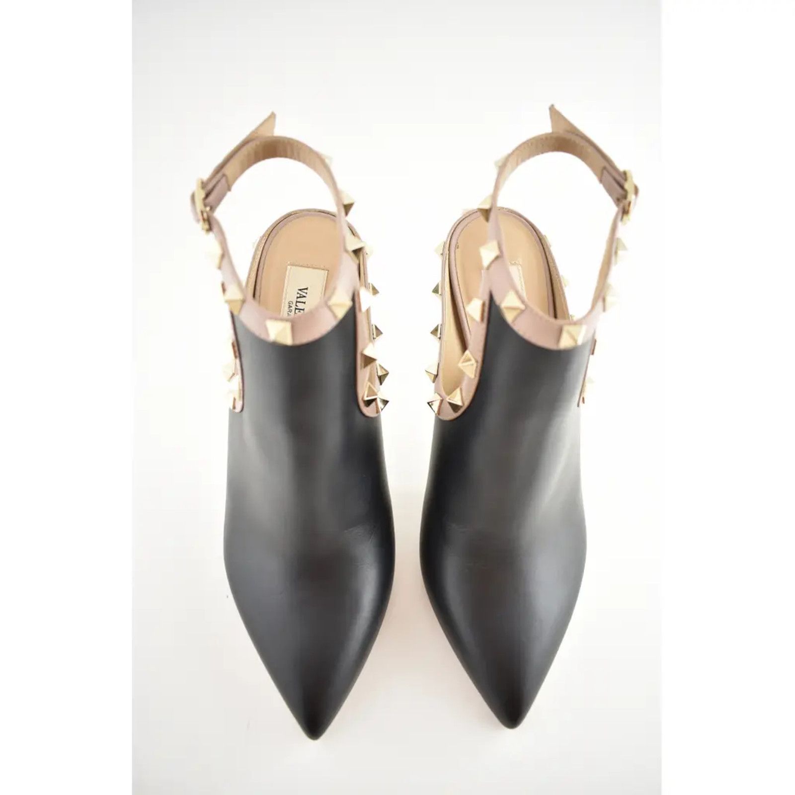 Valentino Rockstud Leather Stud Ankle Strap Heel Bootie Boot Pump 37 Size US 7 / IT 37 - 7 Thumbnail