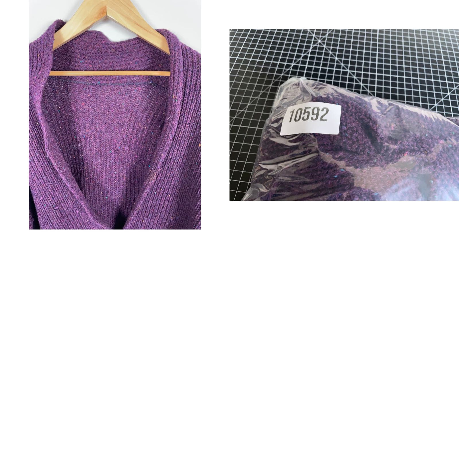 Vintage VINTAGE Donegal Wool 1 Button Cropped Cardigan Women's L Purple Knit Sweater Size L / US 10 / IT 46 - 9 Thumbnail