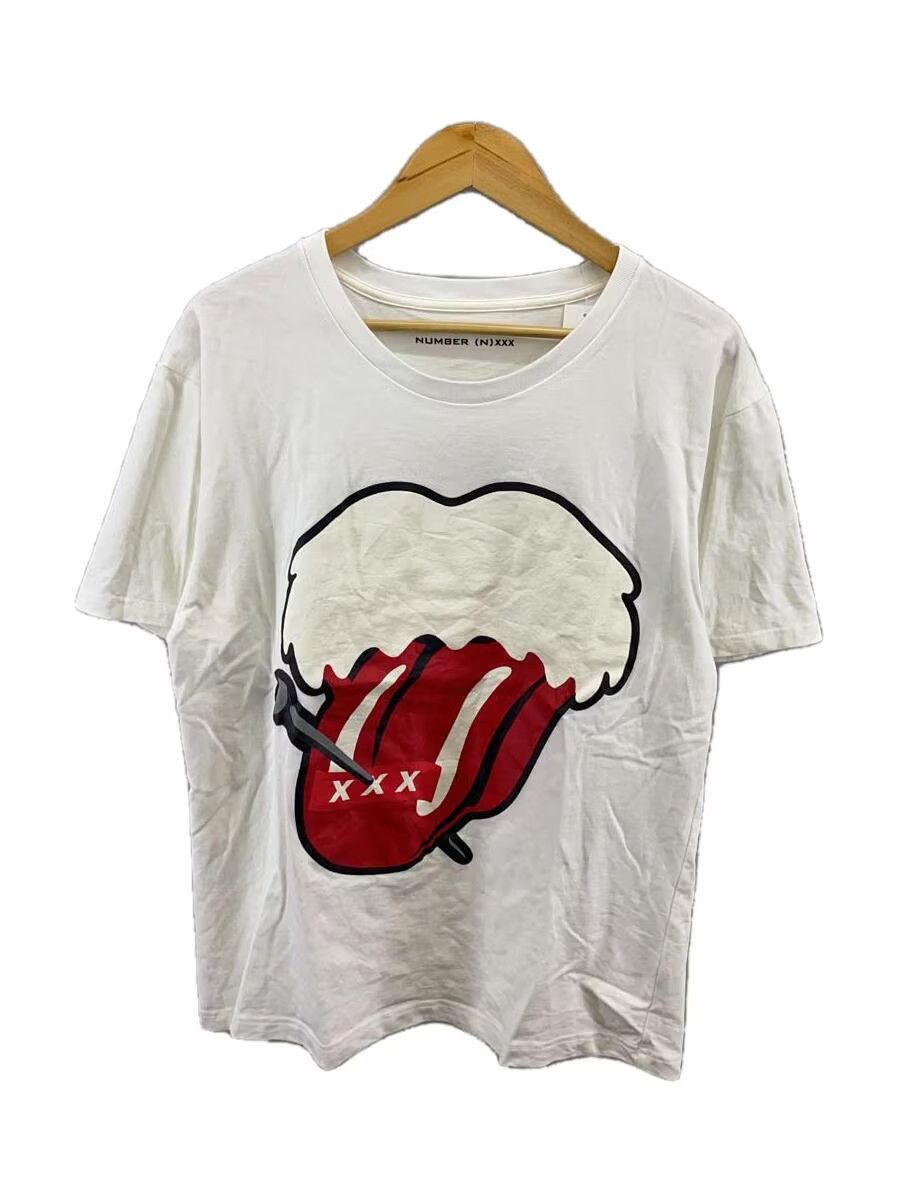 image of Number N Ine God Selection Xxx Rolling Stones Tee in White, Men's (Size Large)