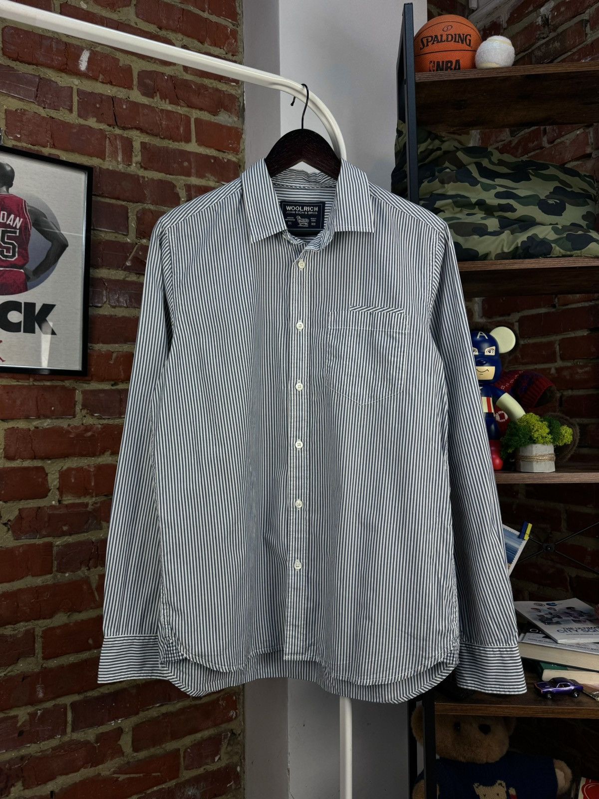 Woolrich Woolen Mills WOOLRICH Striped Pockets Casual Long Sleeve Shirt Size US S / EU 44-46 / 1 - 2 Thumbnail
