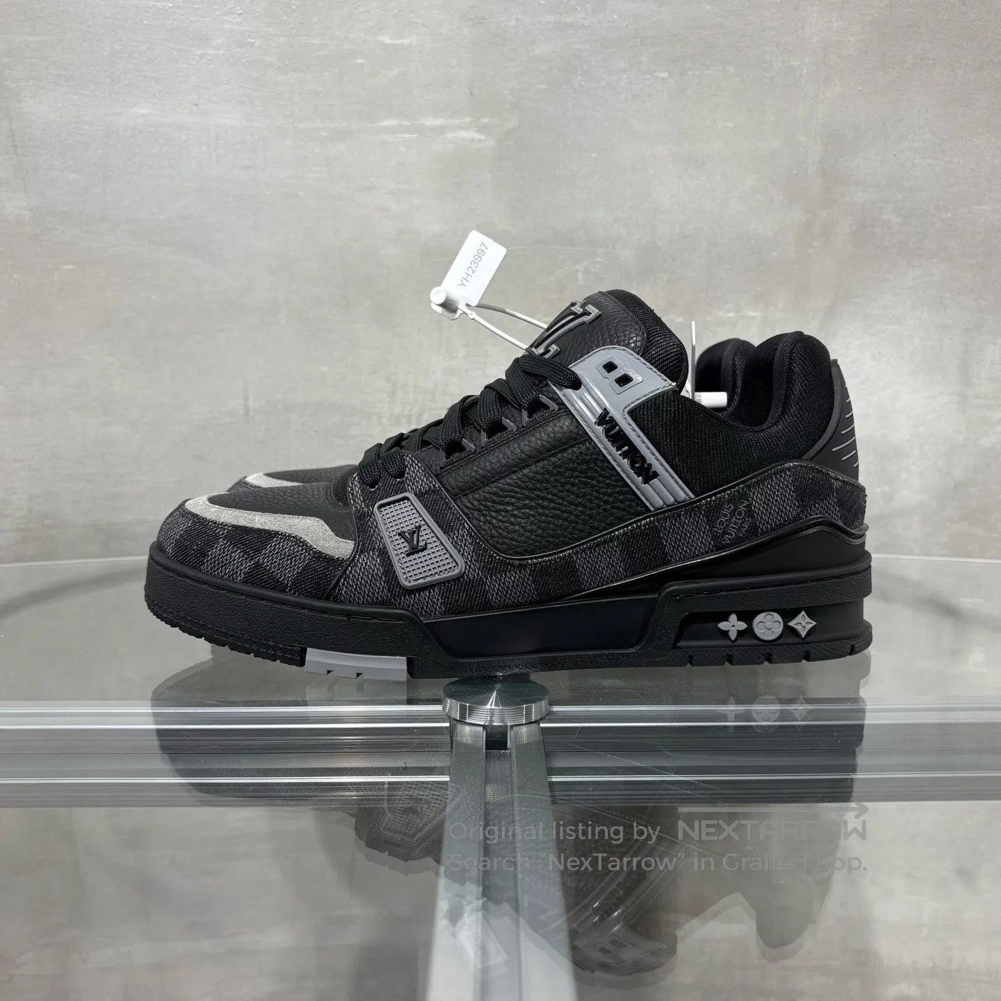 Louis Vuitton Louis Vuitton Trainer Black Grid Jeans shoes Size US 8.5 / EU 41-42 - 3 Thumbnail