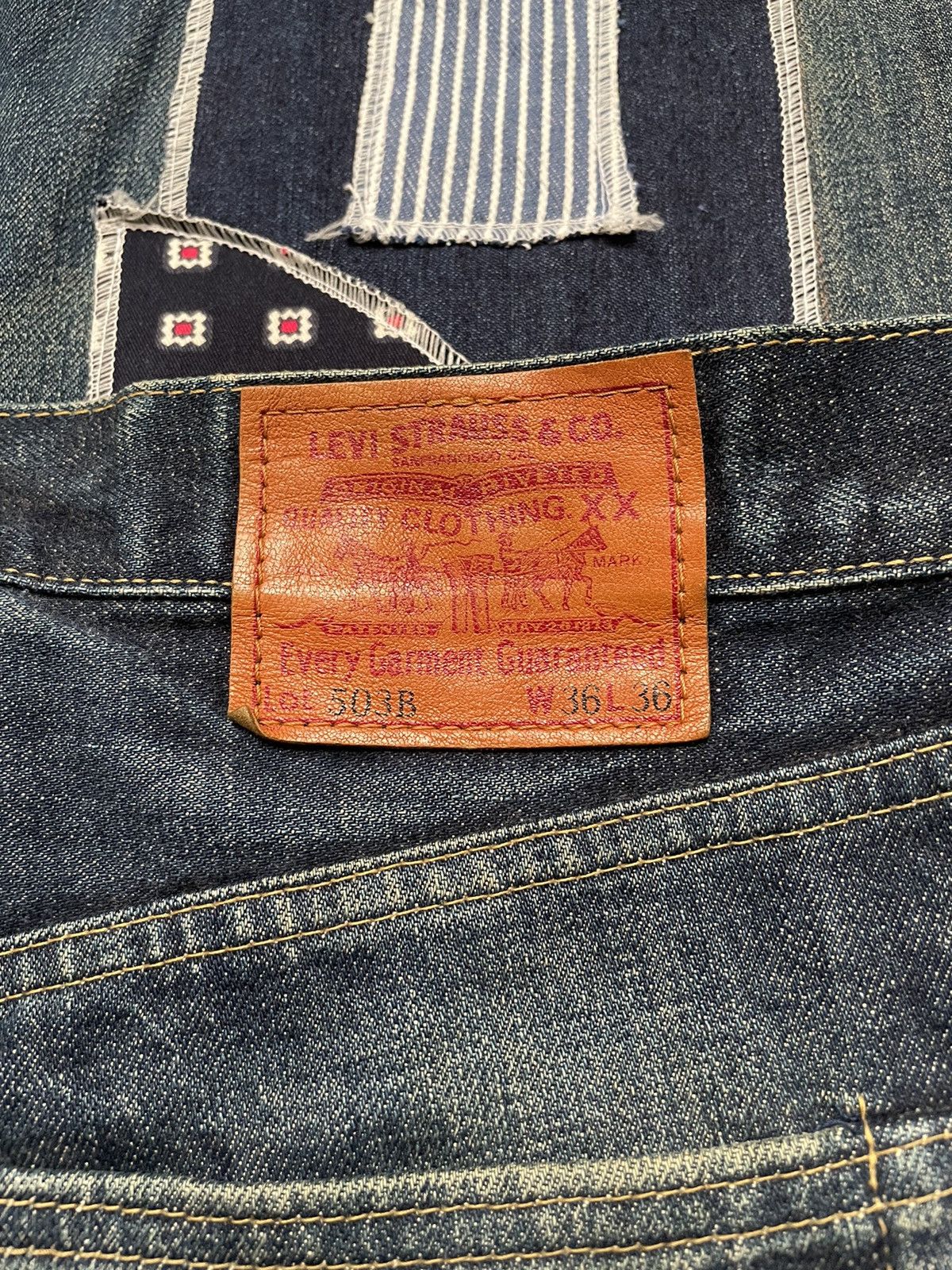 Levi's Vintage Clothing × Vintage Vintage Brand Levi’s 503 Patchwork Jeans 1990s Size US 34 / EU 50 - 9 Thumbnail