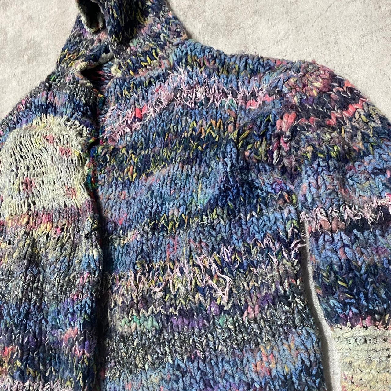 Other Multi-coloured, crochet-style knit hoodie with a retro vibe Size US M / EU 48-50 / 2 - 3 Thumbnail