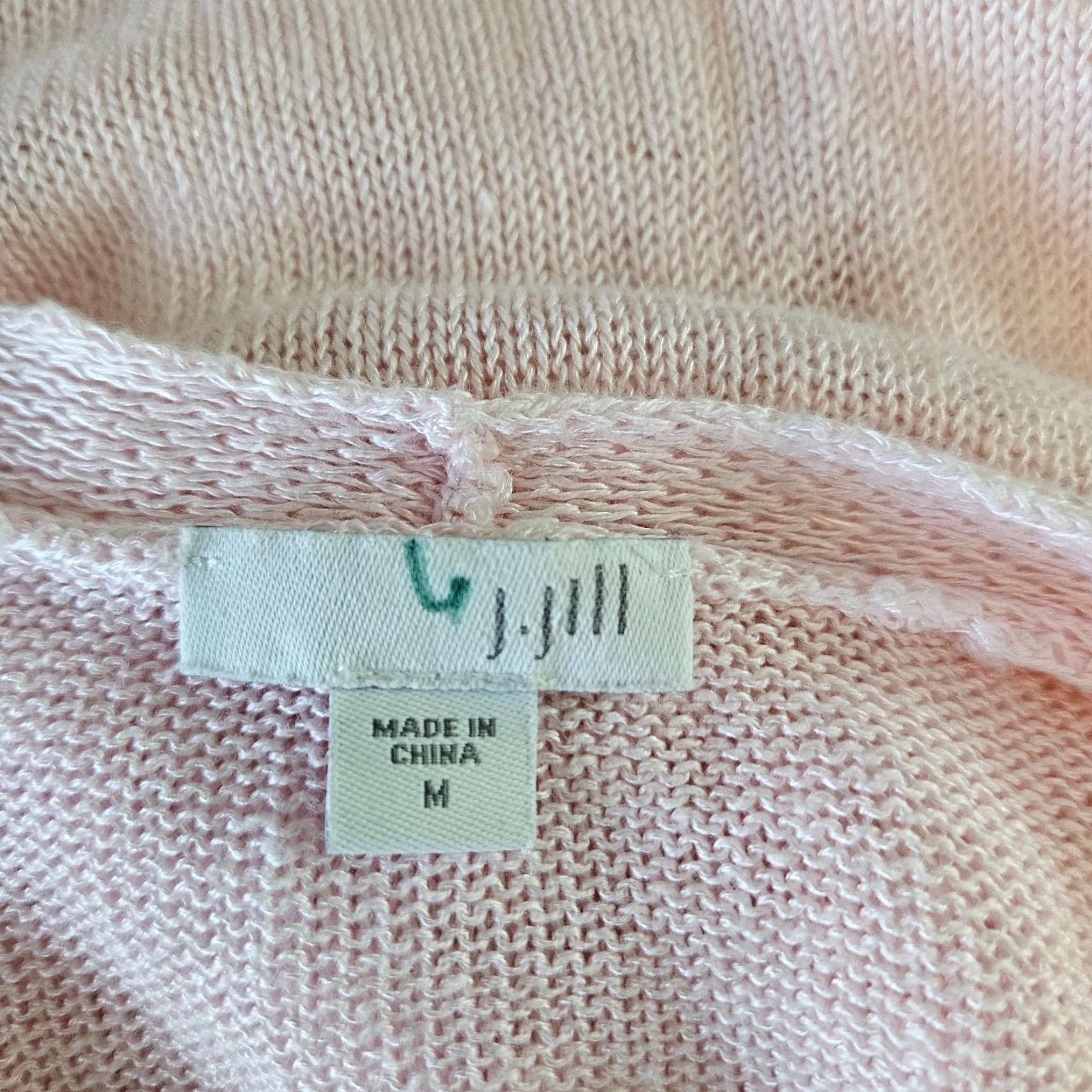 J. Jill J Jill Womens Cardigan M Pink Linen Rayon Blend Long Sleeve Open Front Size M / US 6-8 / IT 42-44 - 5 Thumbnail