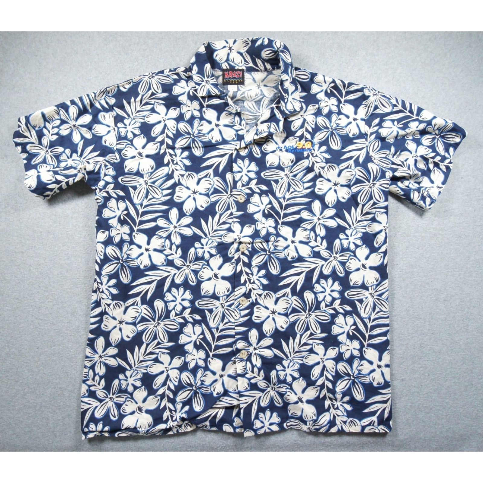 Vintage VINTAGE Krazy Klothes Hawaiian Shirt Mens Medium Blue Floral AOL 9.0 Software Size US M / EU 48-50 / 2 - 2 Thumbnail