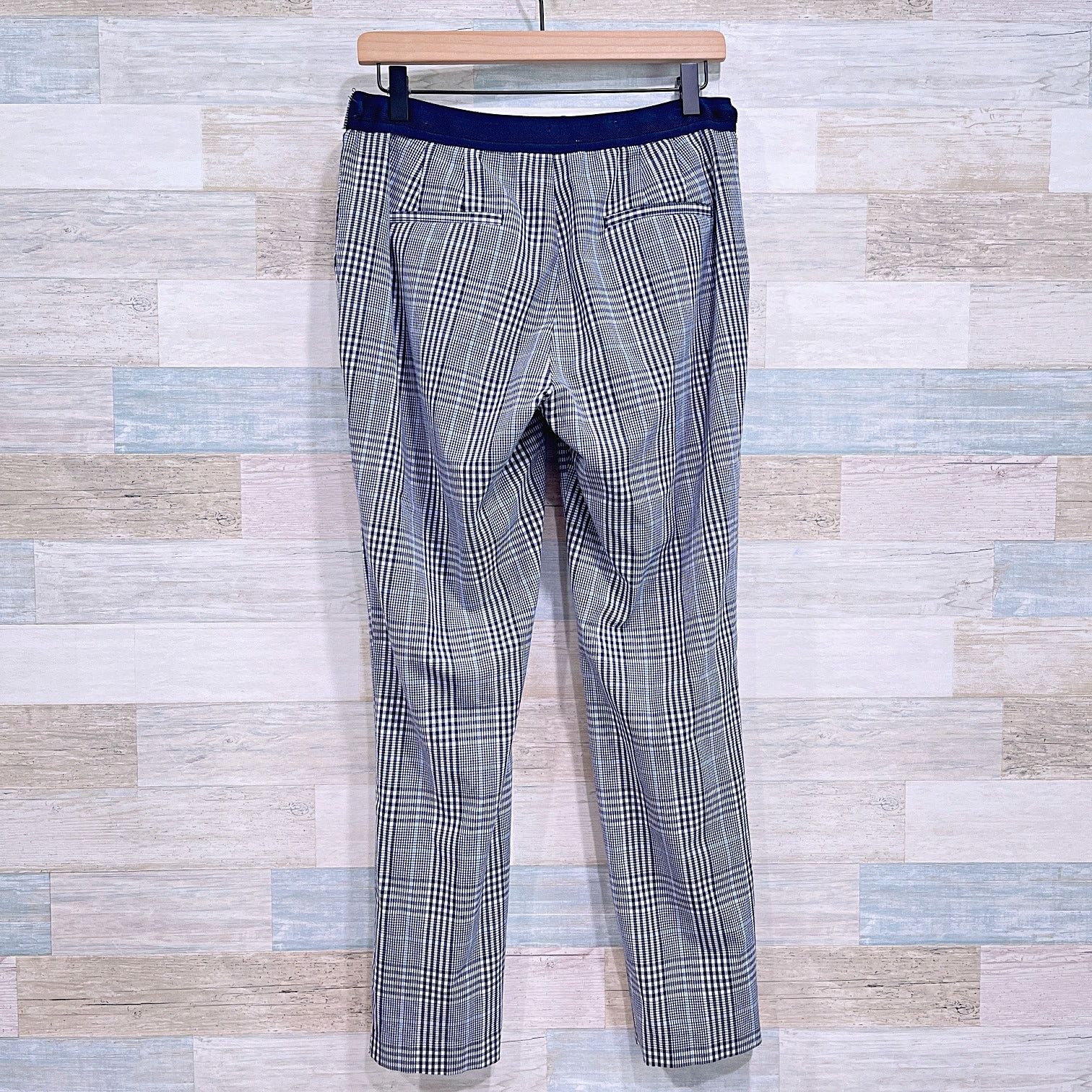 Zara ZARA Plaid Slim Leg Ankle Trousers Blue Womens Large Size 34" / US 12 / IT 48 - 5 Thumbnail