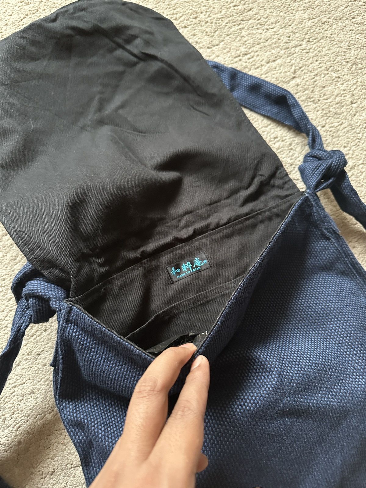 Japanese Brand 1990s Japanese Indigo Zudabukuro Kendo Sling Bag Size ONE SIZE - 6 Thumbnail