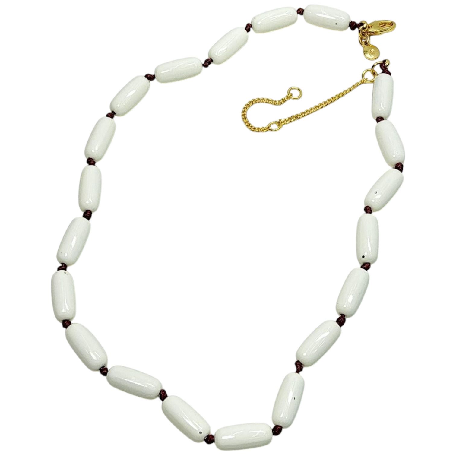 Madewell Madewell Enamel Beaded Necklace Cream White Maroon J.Crew Size ONE SIZE - 1 Thumbnail