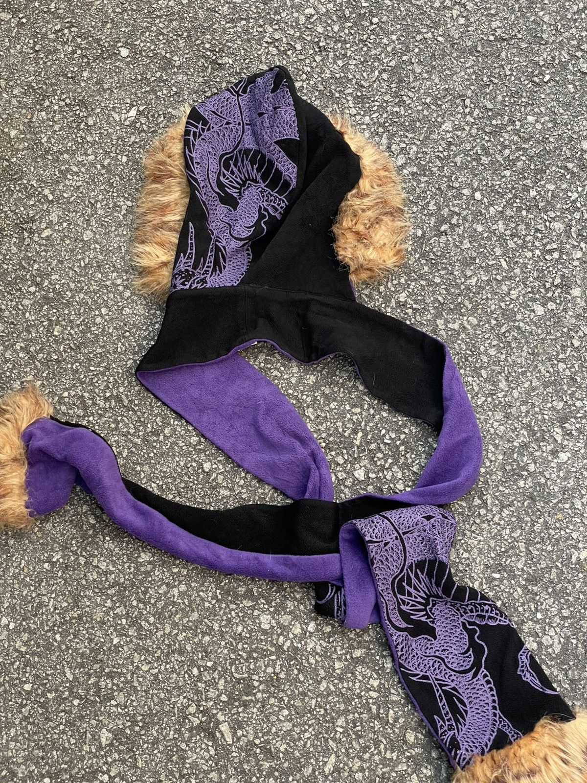 Japanese Brand Qutie Frash | Purple Dragon Hoods Size ONE SIZE - 6 Thumbnail