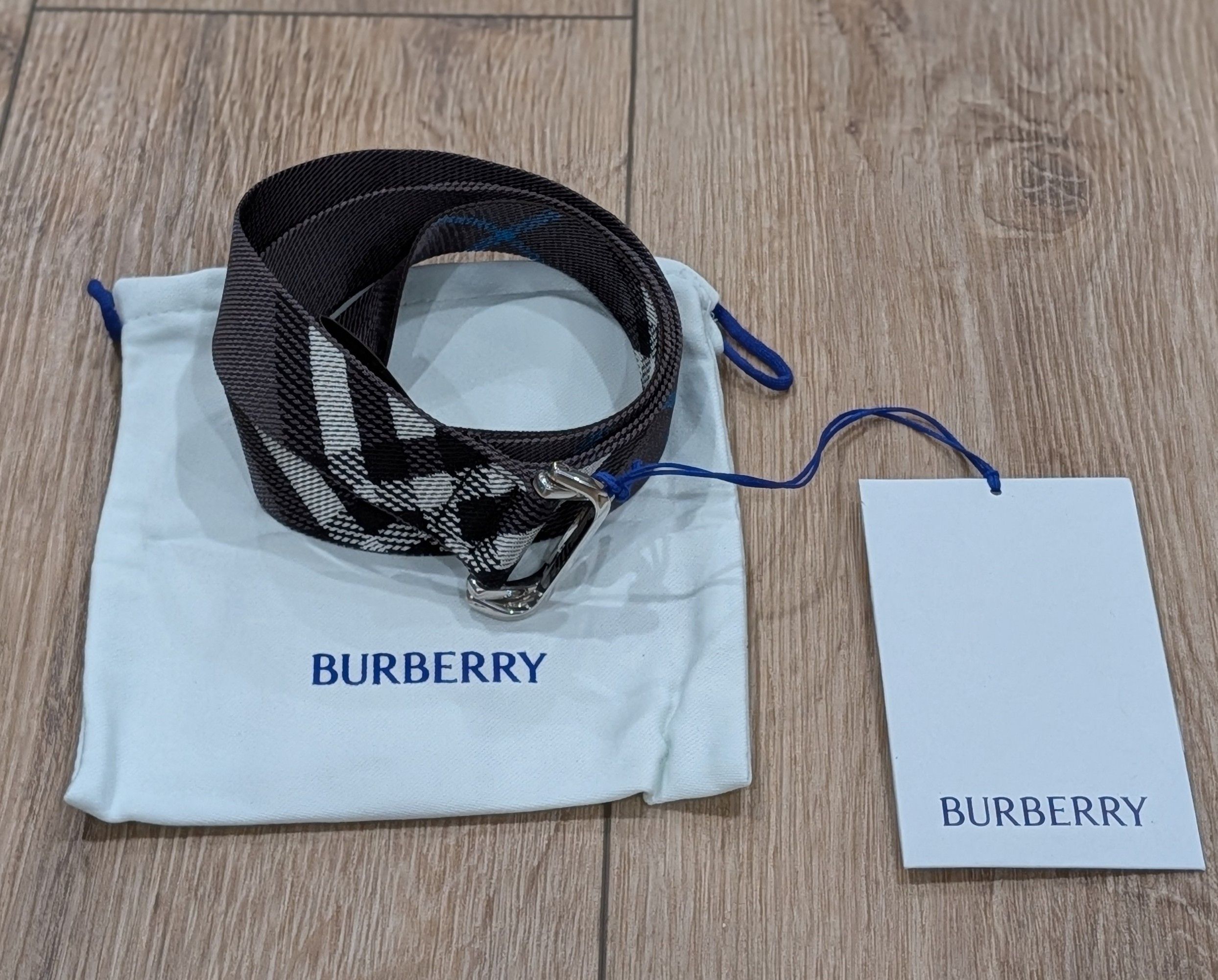 Burberry Burberry Check Webbing Nylon Belt Brown Multi Large Size 34 - 1 Thumbnail