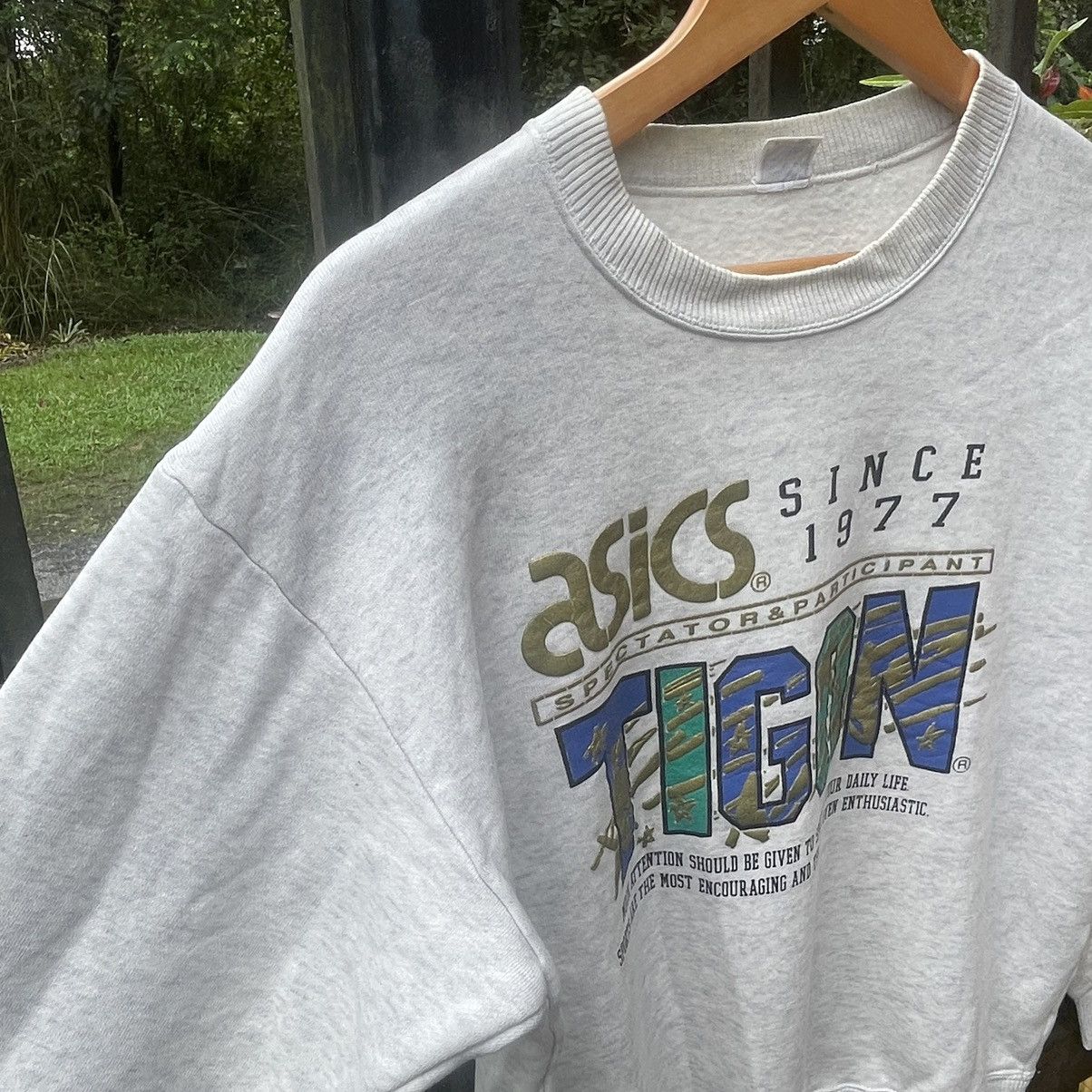Asics × Japanese Brand × Vintage 🔥🇯🇵Vintage 90s ASICS Tigon Big Logo Sweatshirts Size US S / EU 44-46 / 1 - 6 Thumbnail