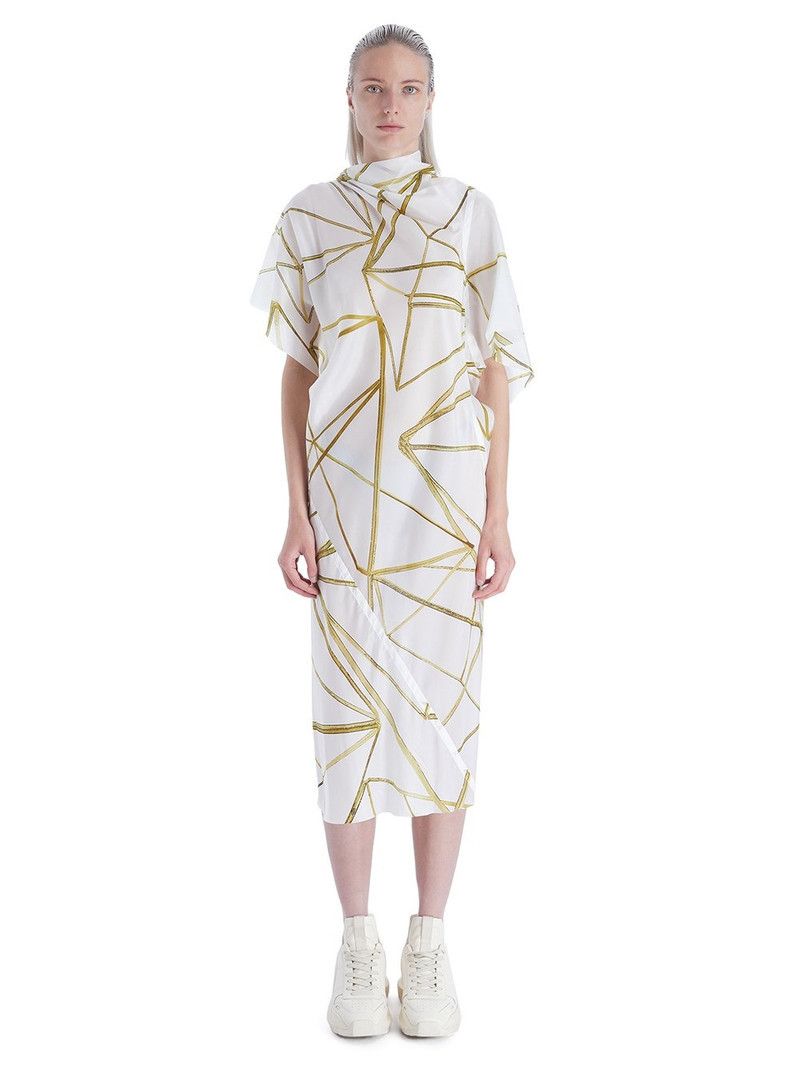 Rick Owens o1y0126 Maxi Dress in White/Green Size XS / US 0-2 / IT 36-38 - 1 Thumbnail