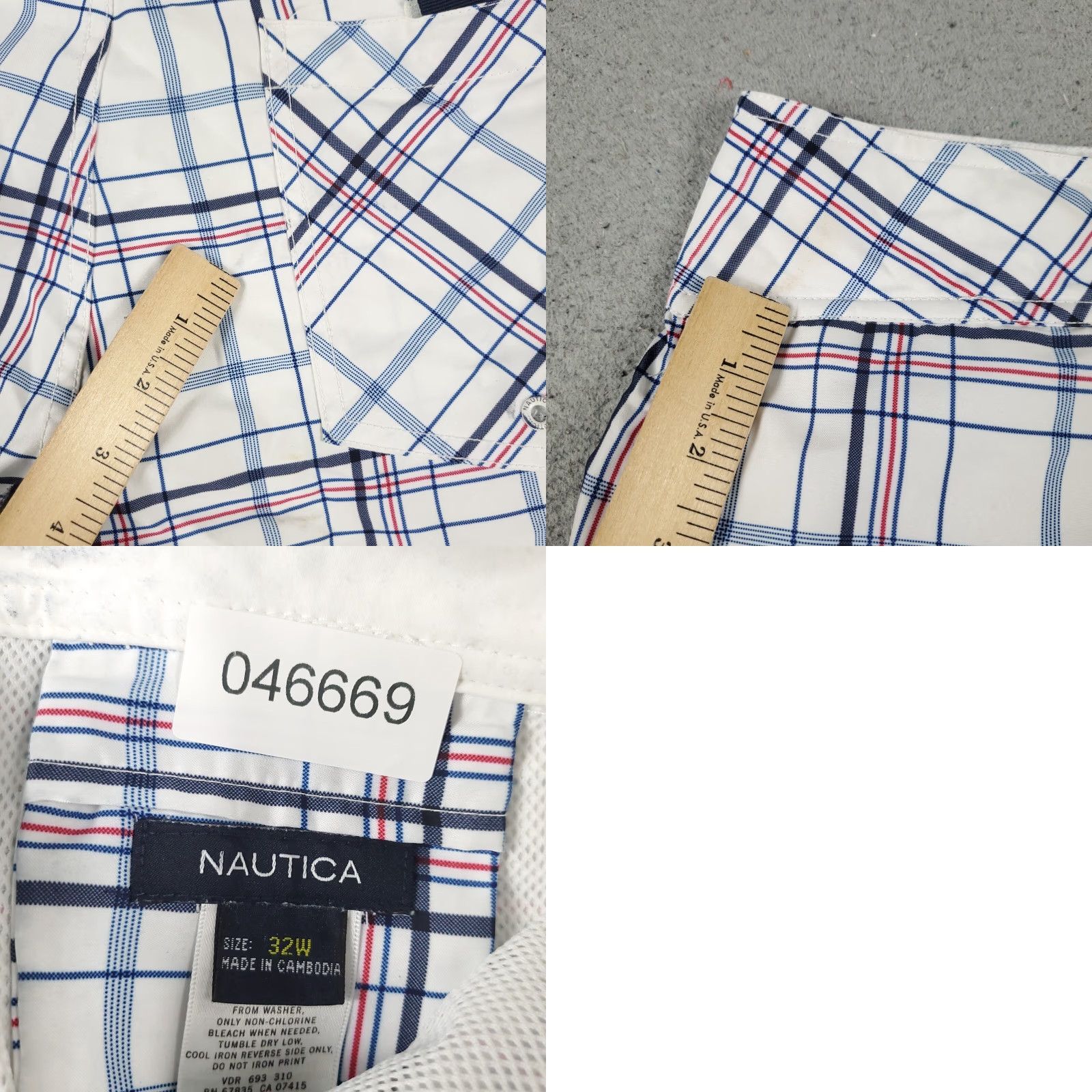 Nautica Nautica Shorts 32 White Blue Plaid Tropical Beach Surf Trunks Mens Bottom Navy? Size US 32 / EU 48 - 8 Thumbnail