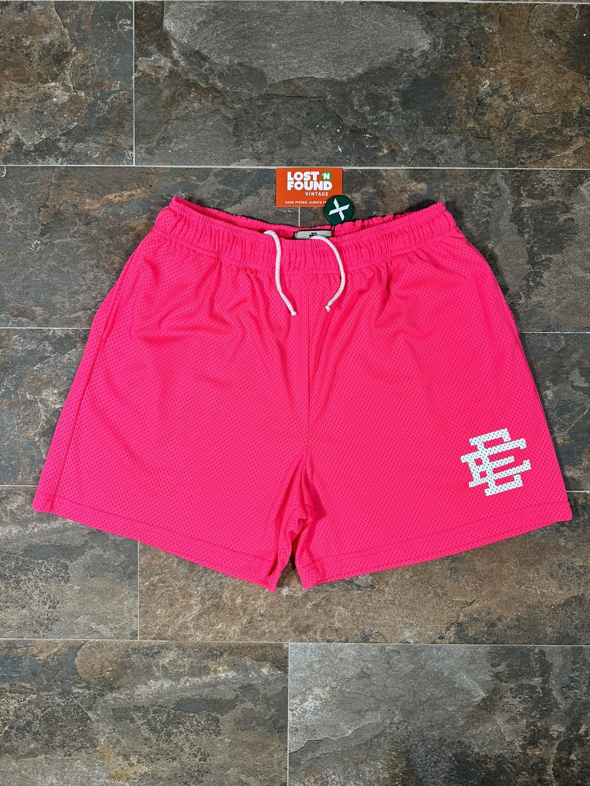 Pre-owned Eric Emanuel Ee Basic Shorts Neon Pink/white Size Xxl