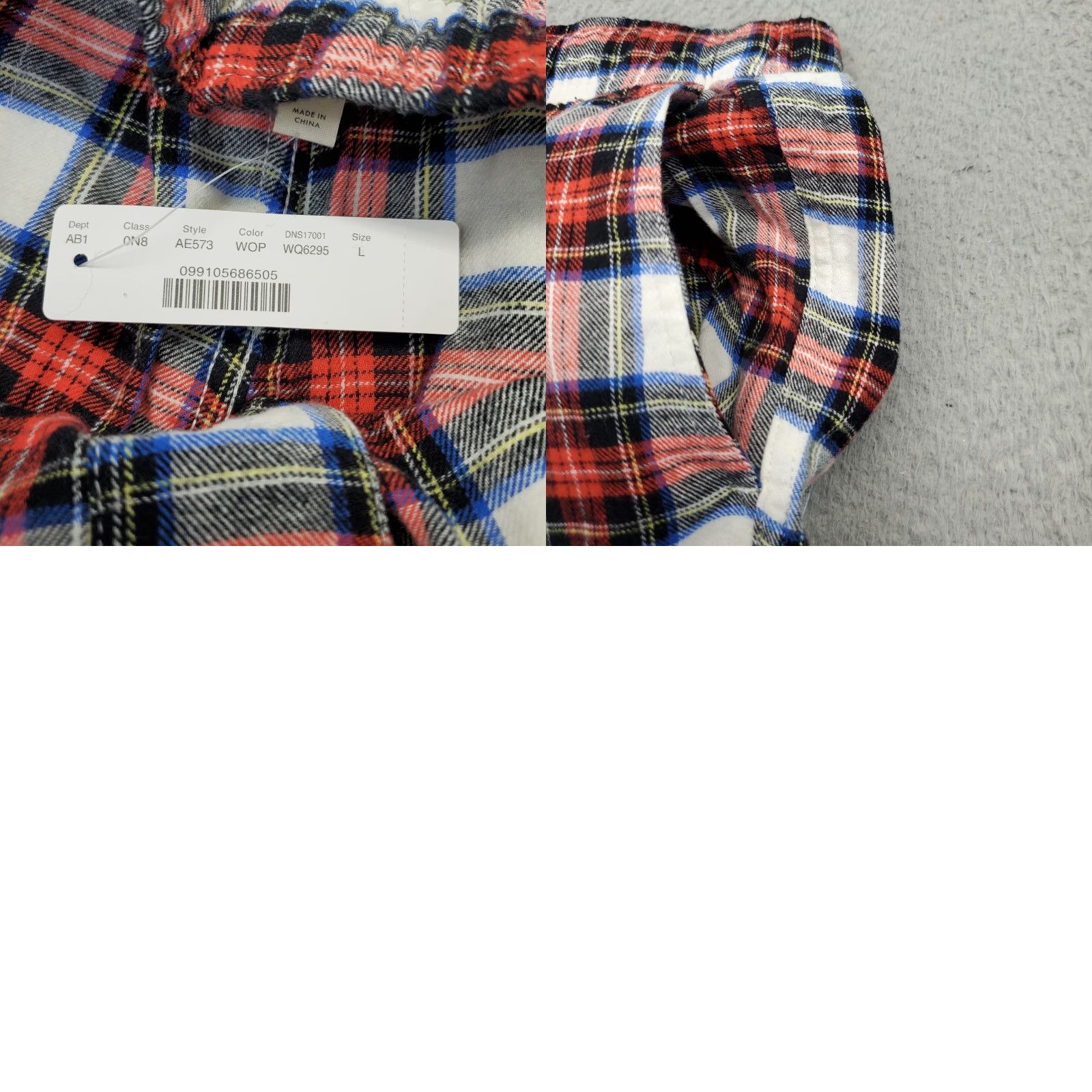 J.Crew J.CREW Mens Size L Multicolor Plaid Flannel Trouser Pants Elastic Waist Drawstring - 100% Cotton, Pleated, Breathable, Pockets, Regular Fit Size US 33 - 8 Thumbnail