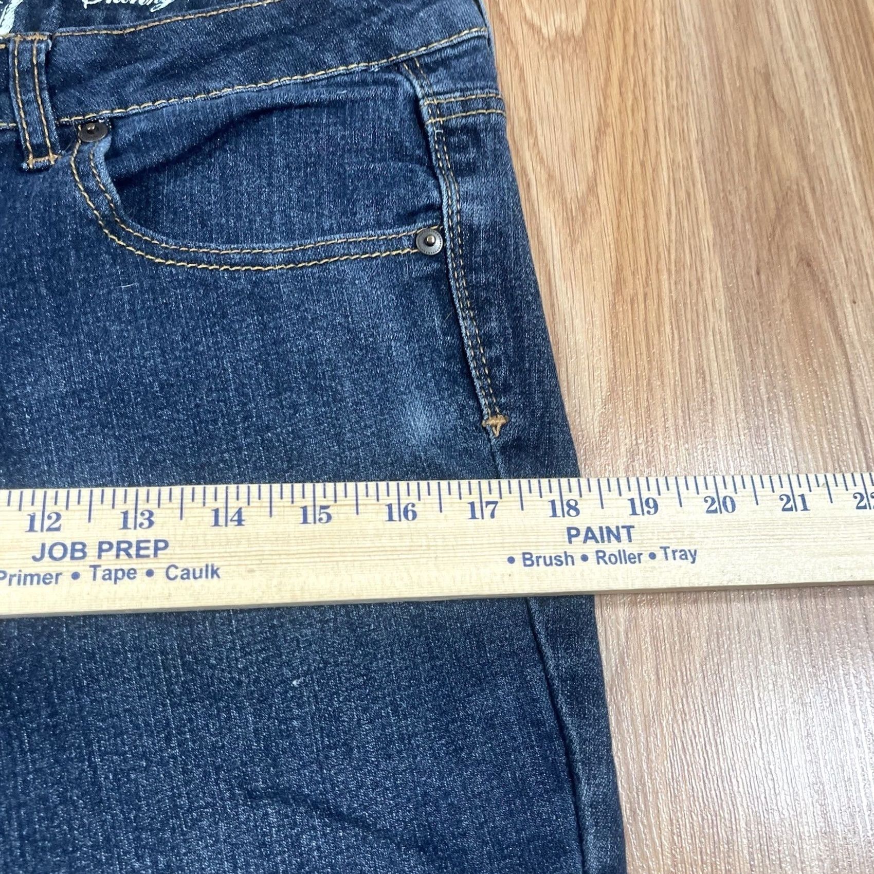 Denime SO Jeans Womens 11 Regular Skinny Leg Mid Rise Stretch Blue Denim Pants Size 32" / US 10 / IT 46 - 6 Thumbnail