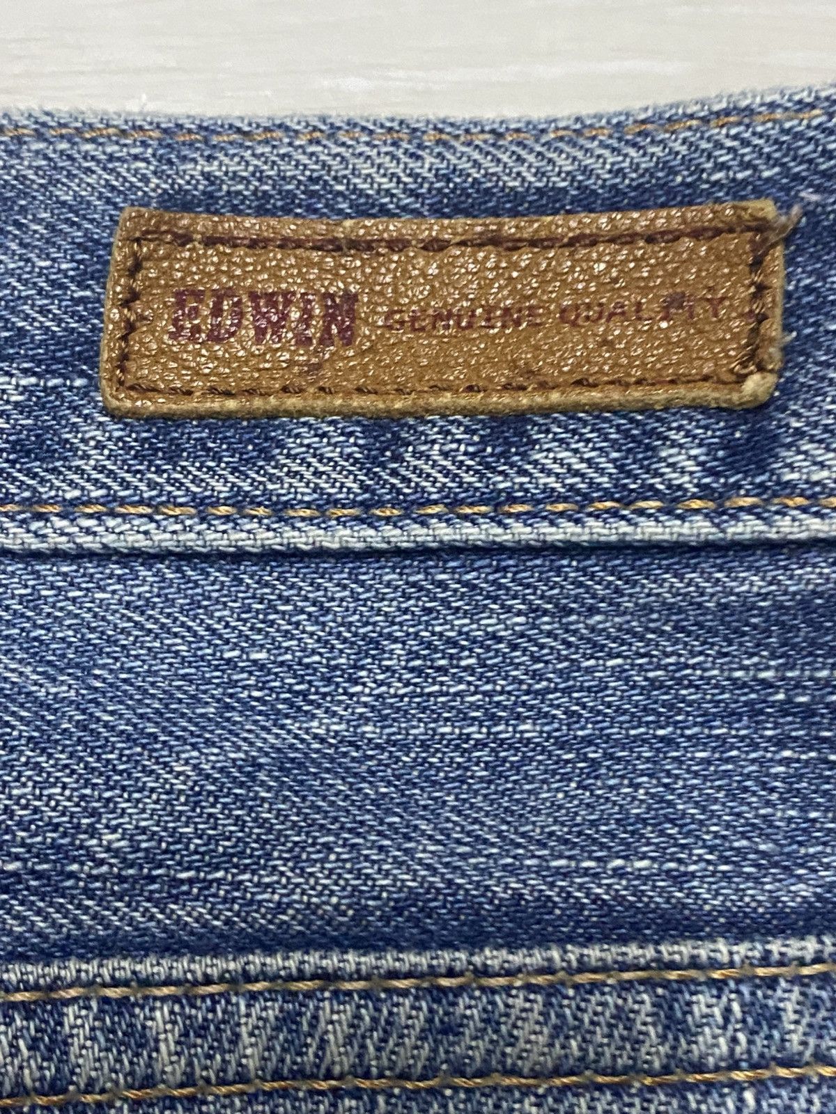 Edwin Vintage Miss Edwin 503 Blue Wash Flare Jeans Size US 30 / EU 46 - 13 Thumbnail