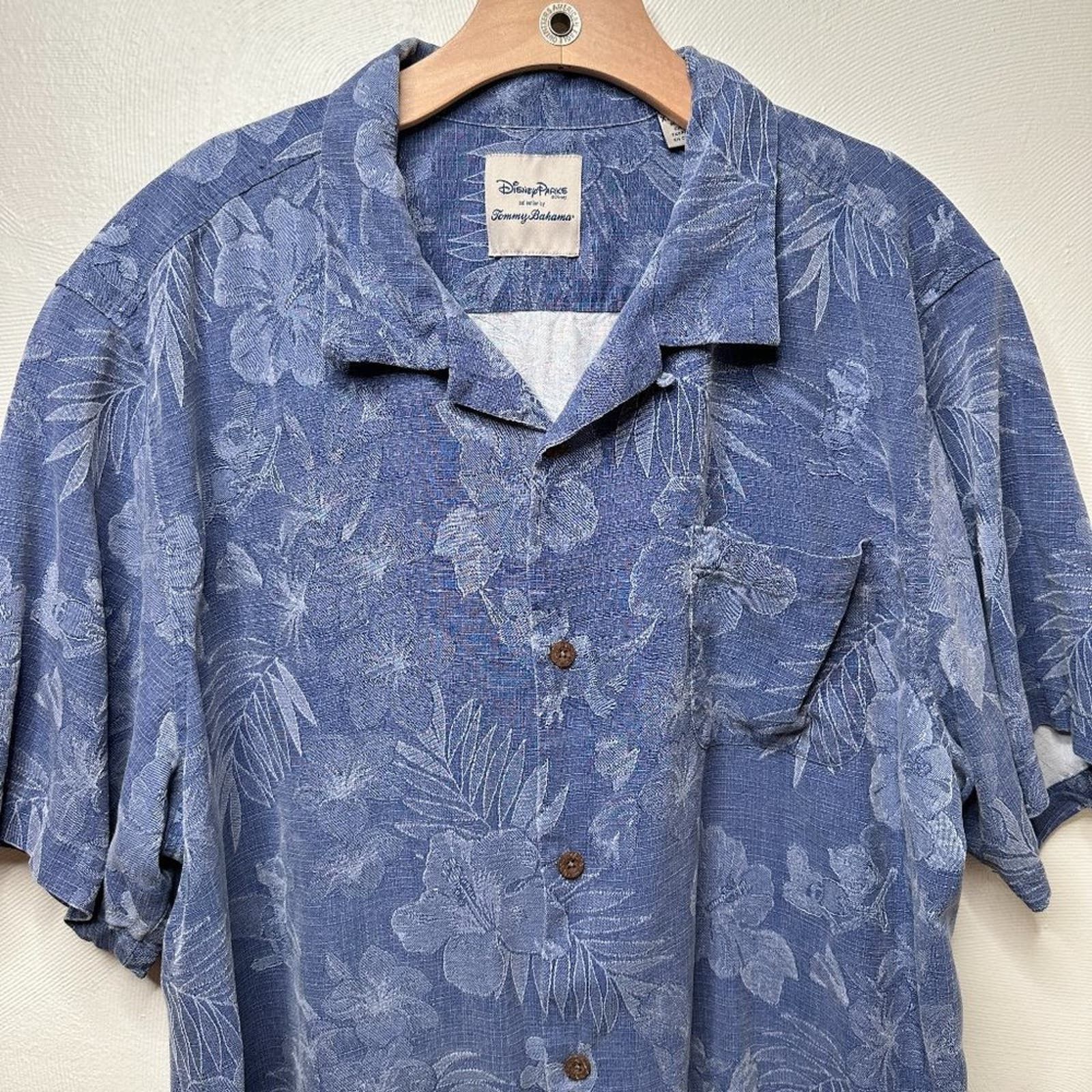 Image of Tommy Bahama Disney Parks Mickey Mouse Button Shirt in Blue, Men's (Size 2XL)