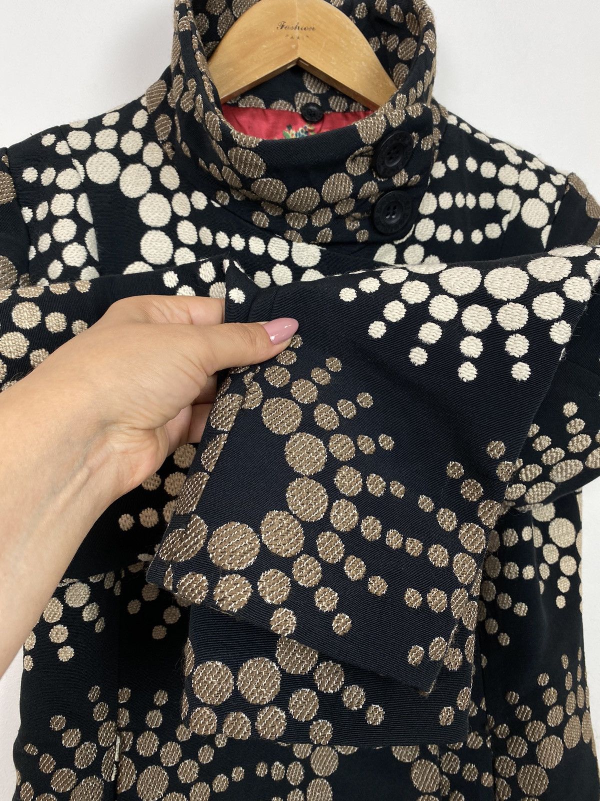 Designer Vintage Desigual Geometric Pattern Mid Coat 90 Floral Jacket Size XS / US 0-2 / IT 36-38 - 4 Thumbnail