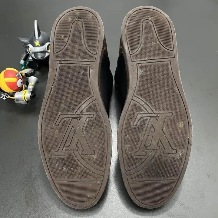 Louis Vuitton Louis Vuitton Black Leather High-Top Sneakers -2508 Size US 8 / EU 41 - 4 Thumbnail
