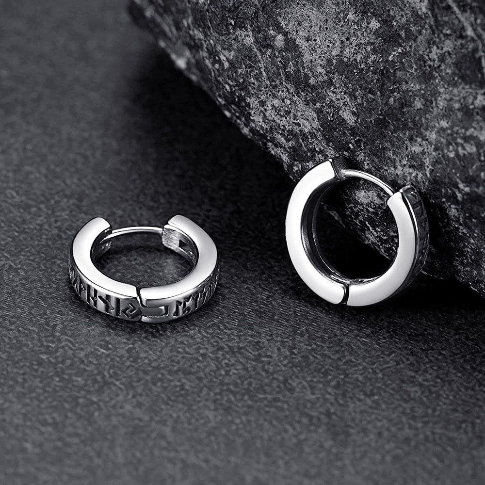 Designer × Jewelry Norwegian Viking Rune Hoop Earrings Size ONE SIZE - 4 Thumbnail