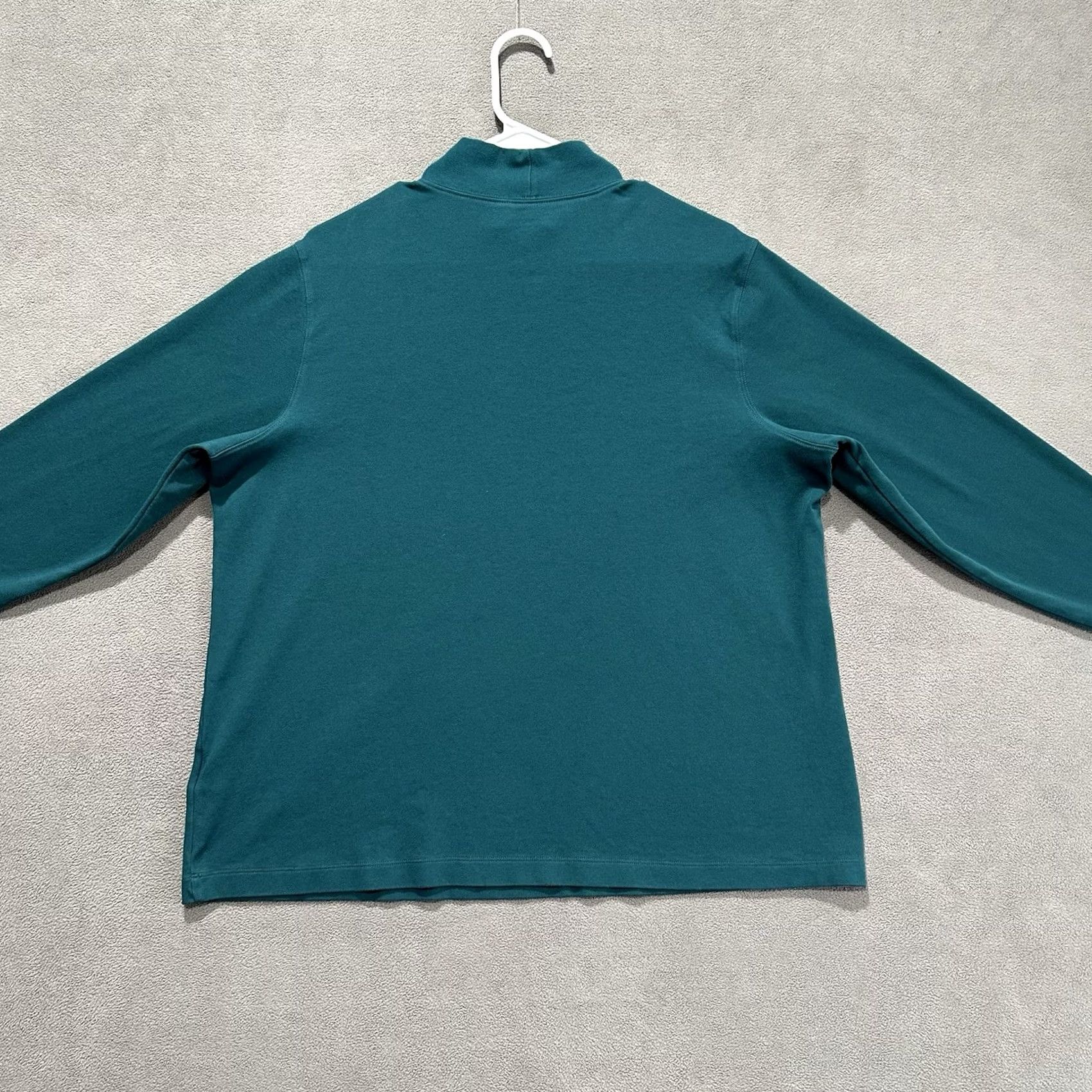Lands' End Lands' End Shirt Womens 1X Green Cotton Tee Long Sleeve Mock Neck Pullover Casual 1X Womens Tee Green 90s? Size XL / US 12-14 / IT 48-50 - 2 Thumbnail