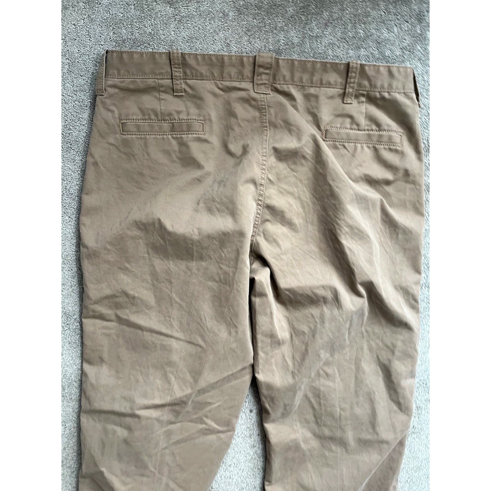 Haggar Haggar Pants Mens Dress Flat Front 40x28 Brown Chino Straight Front Classic Fit Belt Loops 40 Waist Regular Size Type Pants Size US 40 / EU 56 - 4 Thumbnail