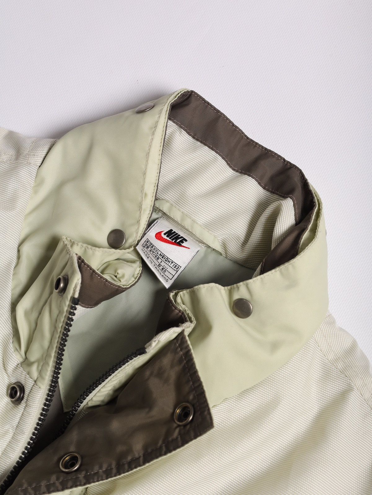 Nike Nike Vintage Nylon Coat Logo Parka Jacket Beige Cream White Size US XXL / EU 58 / 5 - 7 Thumbnail