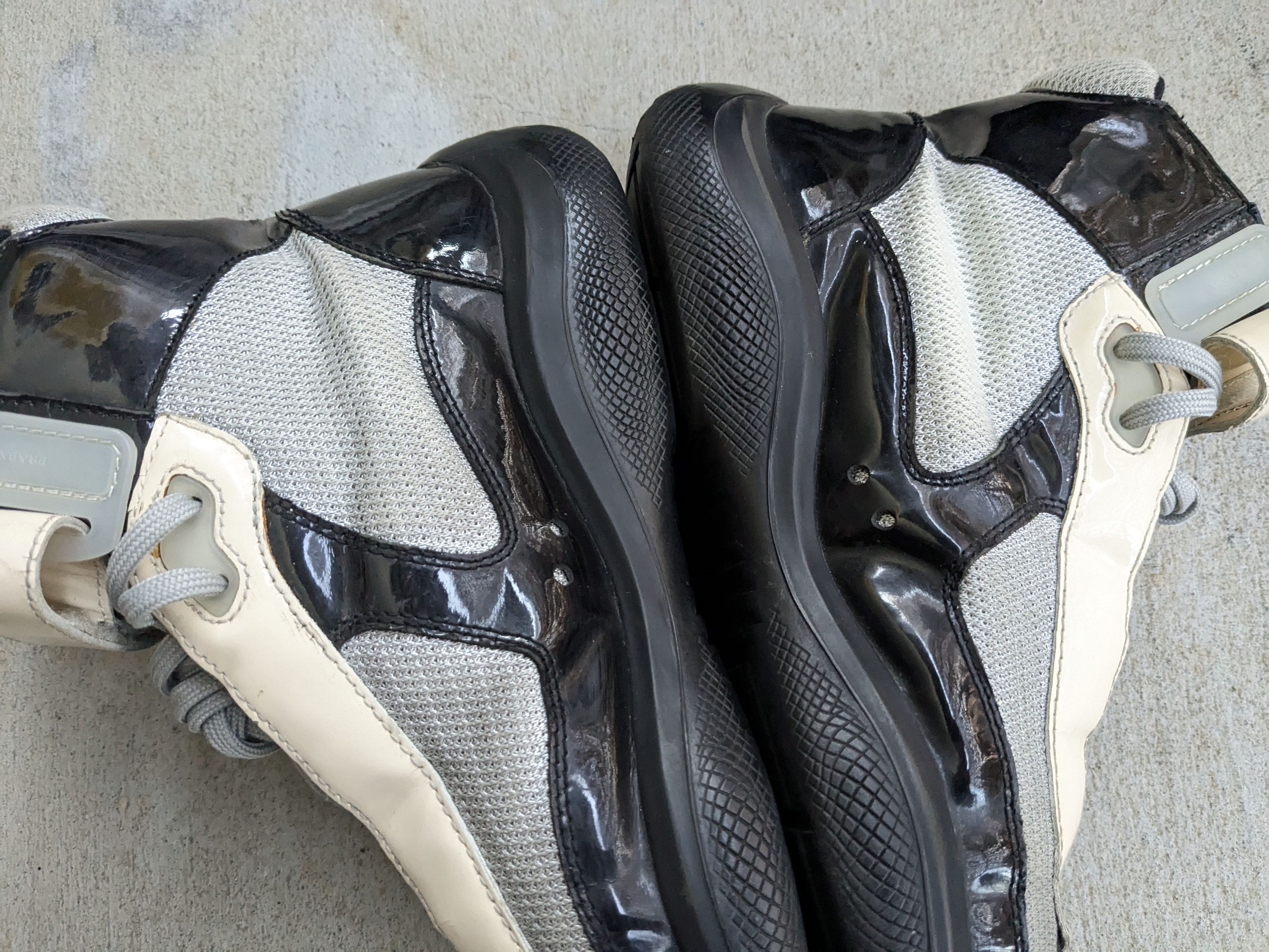 Prada Prada Sneakers Black White Patent Leather 9 High Tops Size US 9 / EU 42 - 13 Thumbnail