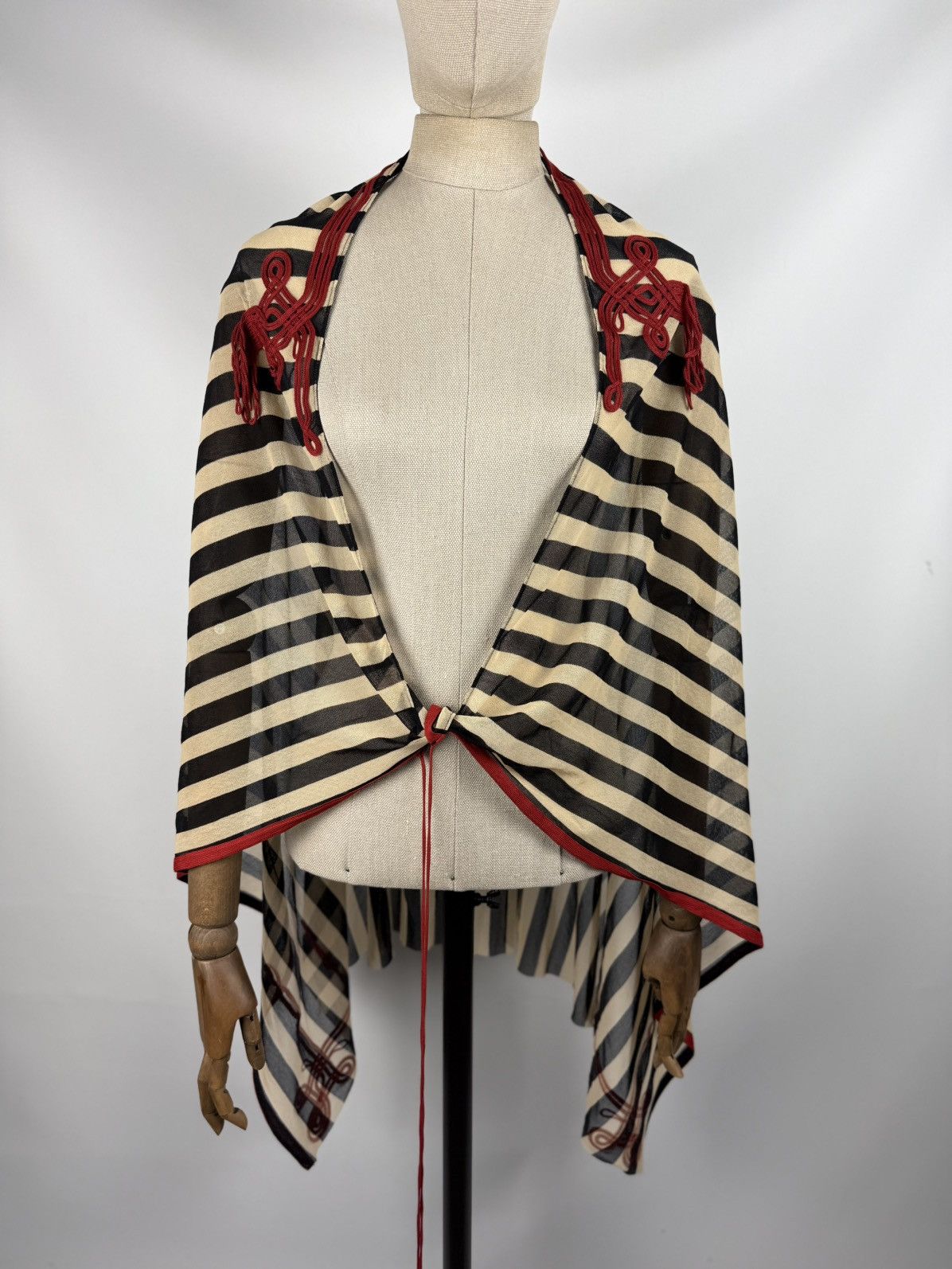 Jean Paul Gaultier Jean Paul Gaultier Soleil VTG Mesh Striped Cape Tunic Blouse Size M / US 6-8 / IT 42-44 - 2 Thumbnail