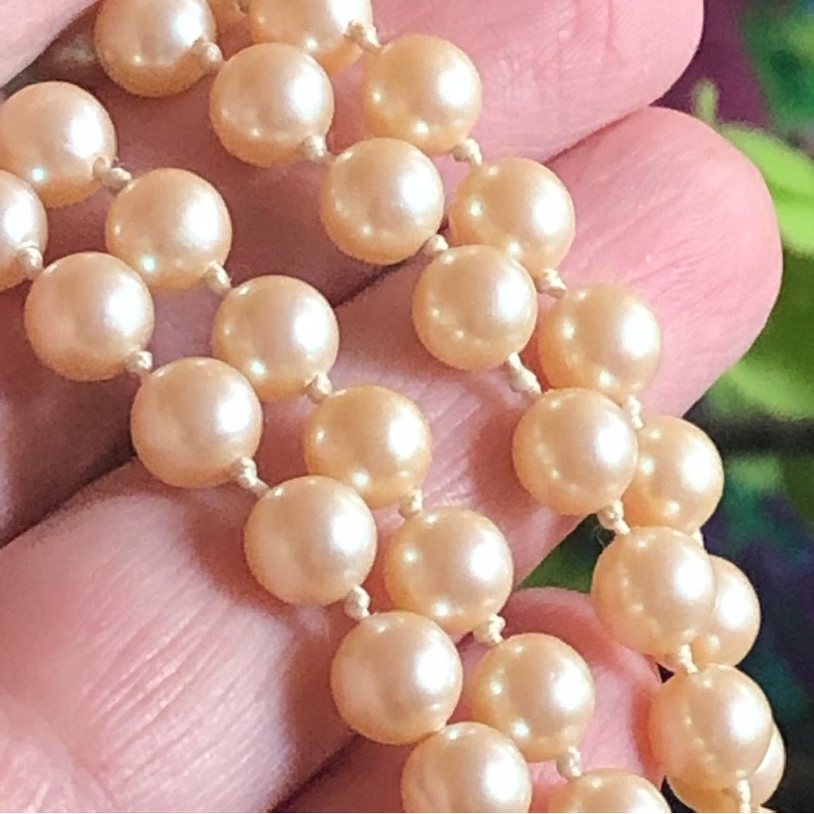 Vintage Vintage 80s hand knotted creamy glass pearl necklace Size ONE SIZE - 7 Thumbnail