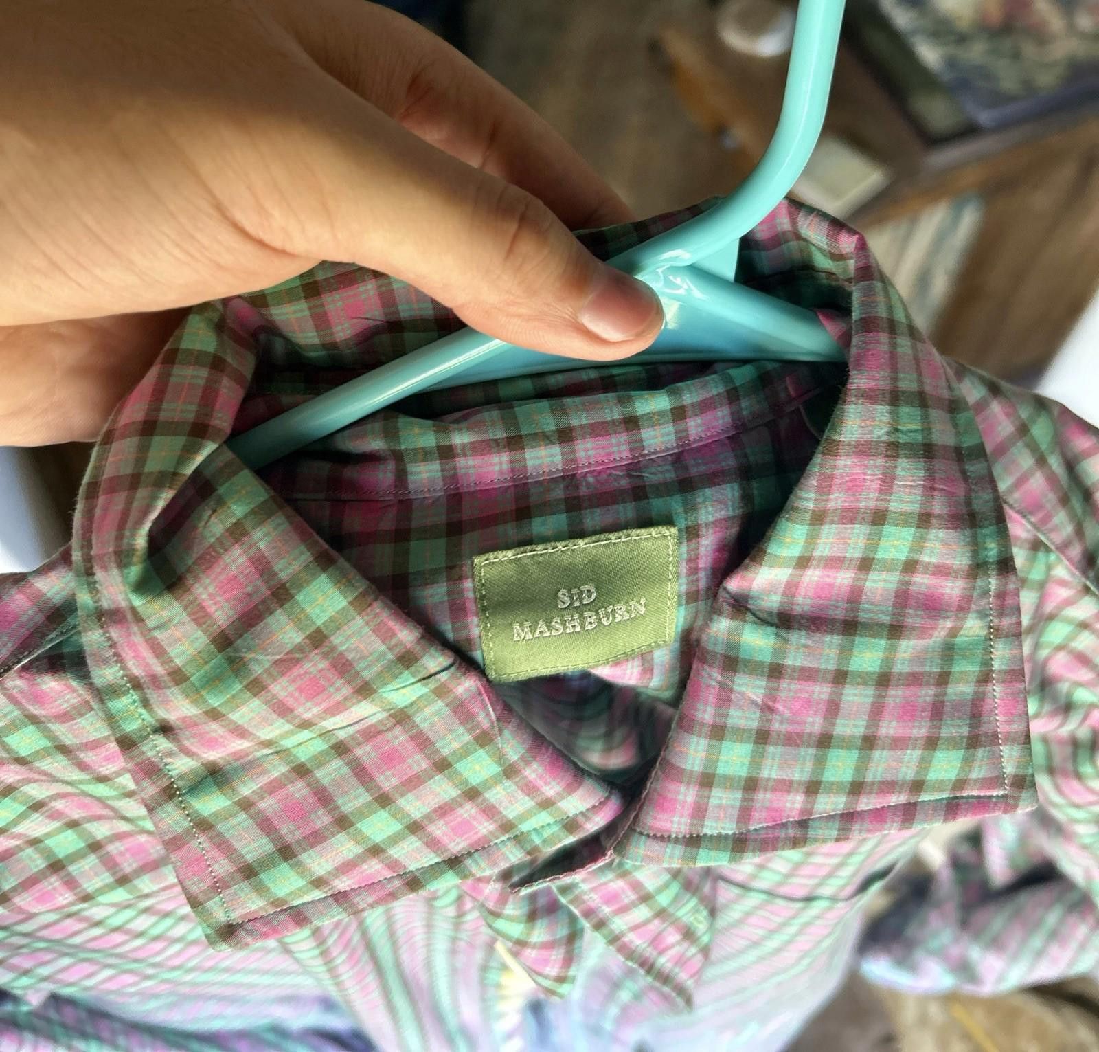 Sid Mashburn Sid Mashburn Men’s Dress Shirt – Green/Pink Check – Small Size 36R - 5 Thumbnail
