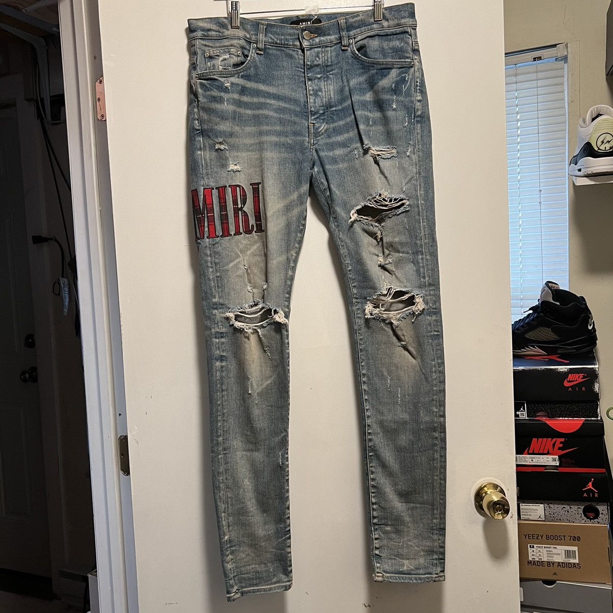 Amiri Amiri Flannel Core Logo Jeans Clay Indigo Size US 34 / EU 50 - 1 Thumbnail
