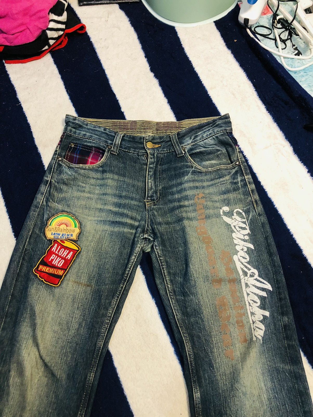 Japanese Brand × Vintage Piko aloha Jeans (1) Size US 31 - 3 Thumbnail