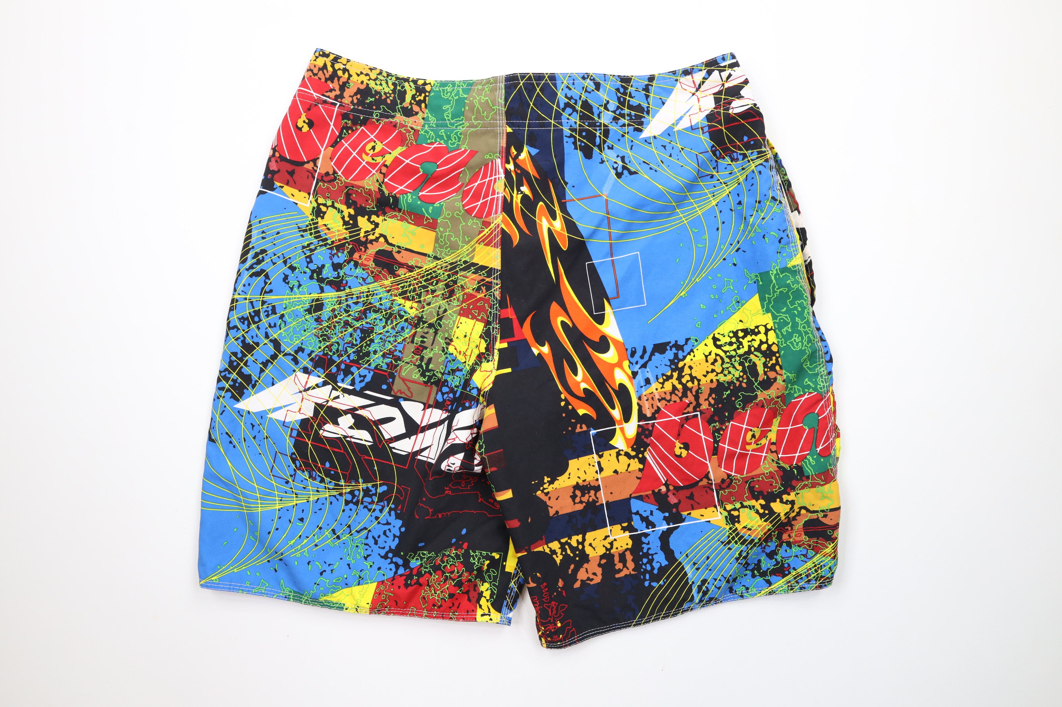 Vintage Vintage 90s Streetwear Rainbow All Over Print Board Shorts Size US 36 / EU 52 - 8 Thumbnail