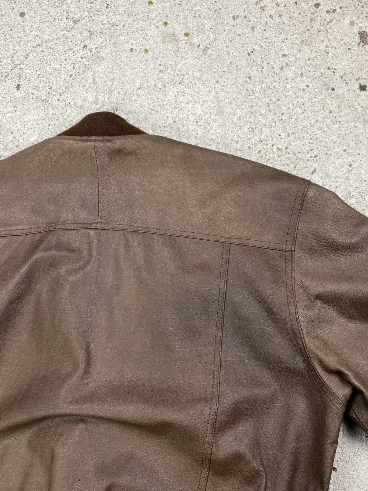 Japanese Brand Vintage leather bomber jacket avant garde cropped brown Size US L / EU 52-54 / 3 - 5 Thumbnail