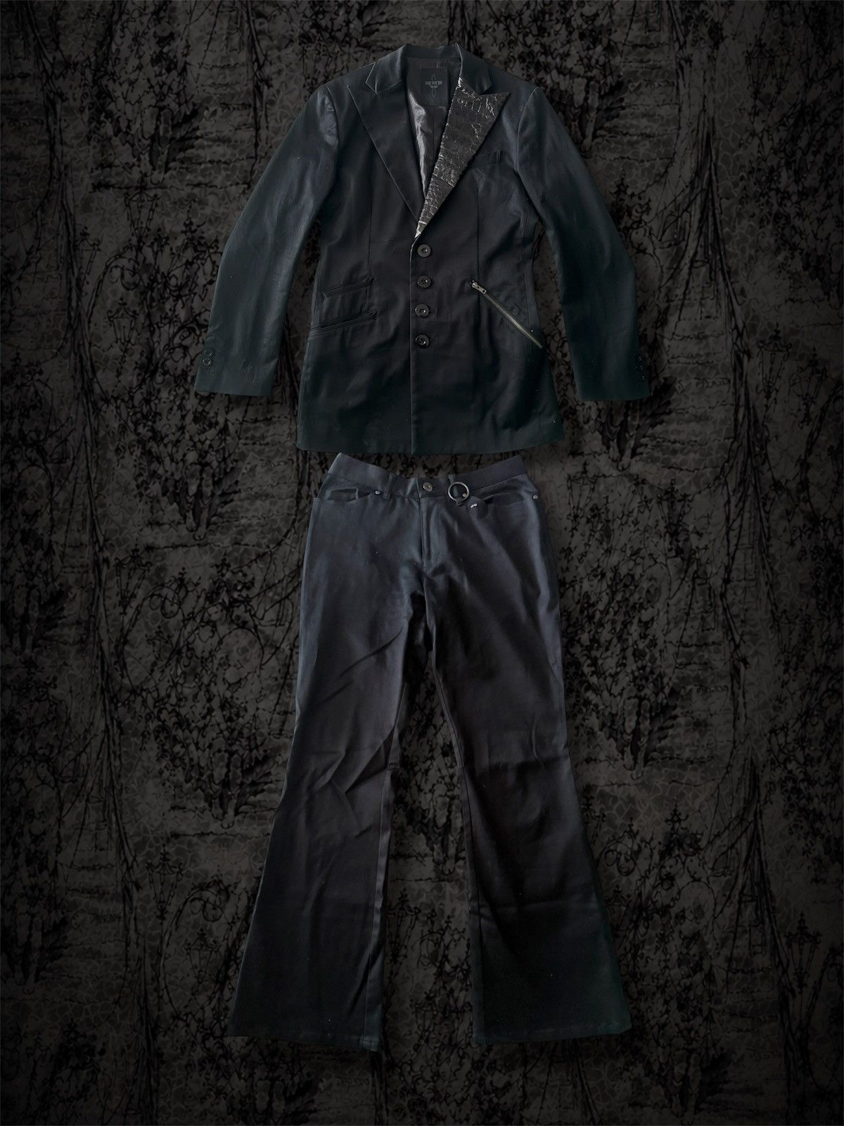 BP. Black Peace Now matching flared Suit and Pants croc pattern Size 38R - 7 Thumbnail