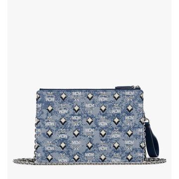 MCM o1mt1gz0426 Size: OS / Aren Flat Pouch in Blue Size ONE SIZE - 3 Thumbnail